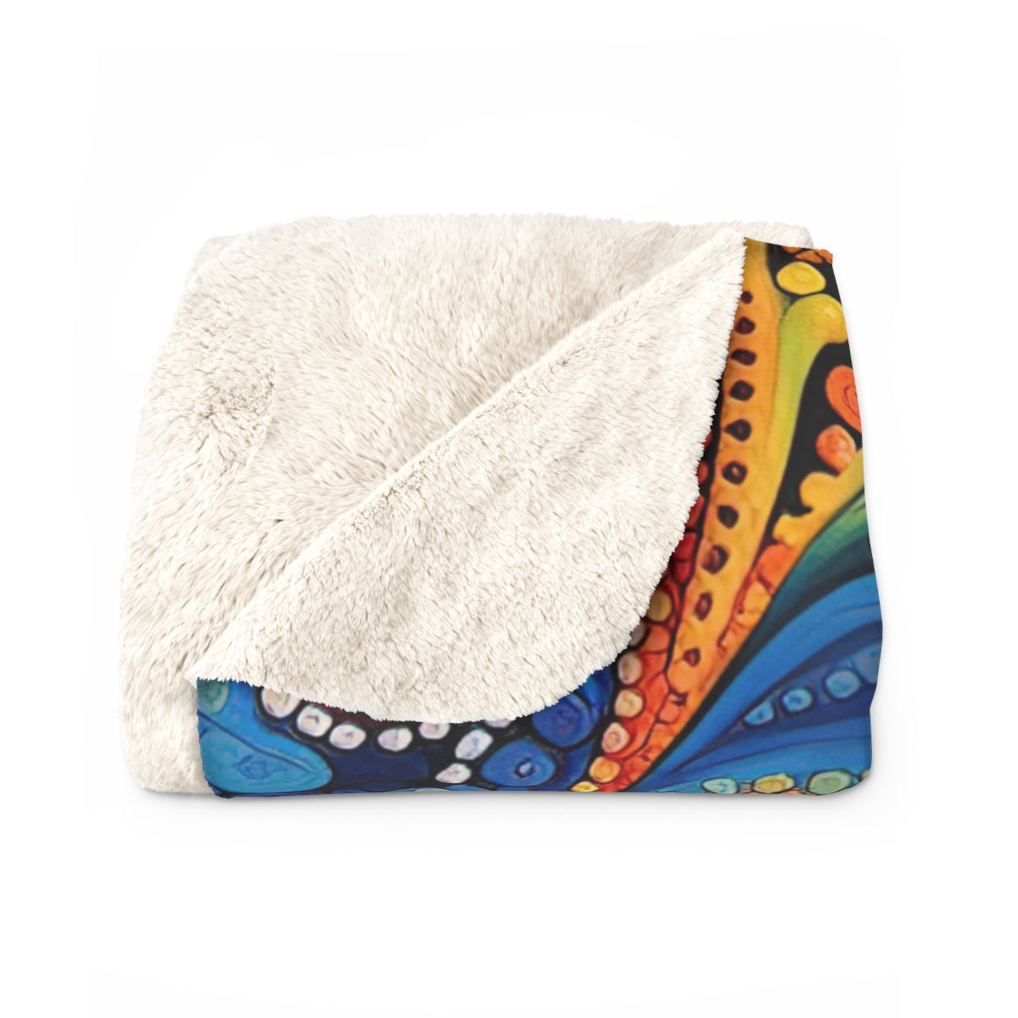 Beautiful, Cozy, Soft - Amazing Colorful Psychedelic Swirls 1.8 - Sherpa Fleece Blanket