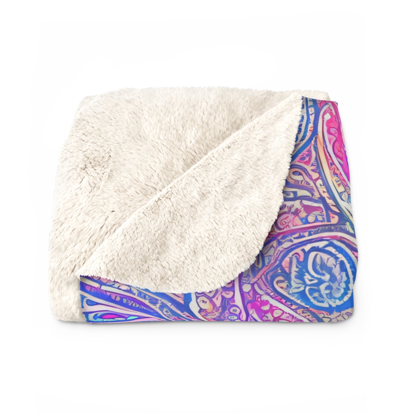 Beautiful, Cozy, Soft - Amazing - Multicolored Watercolor Paisley 1 - Sherpa Fleece Blanket