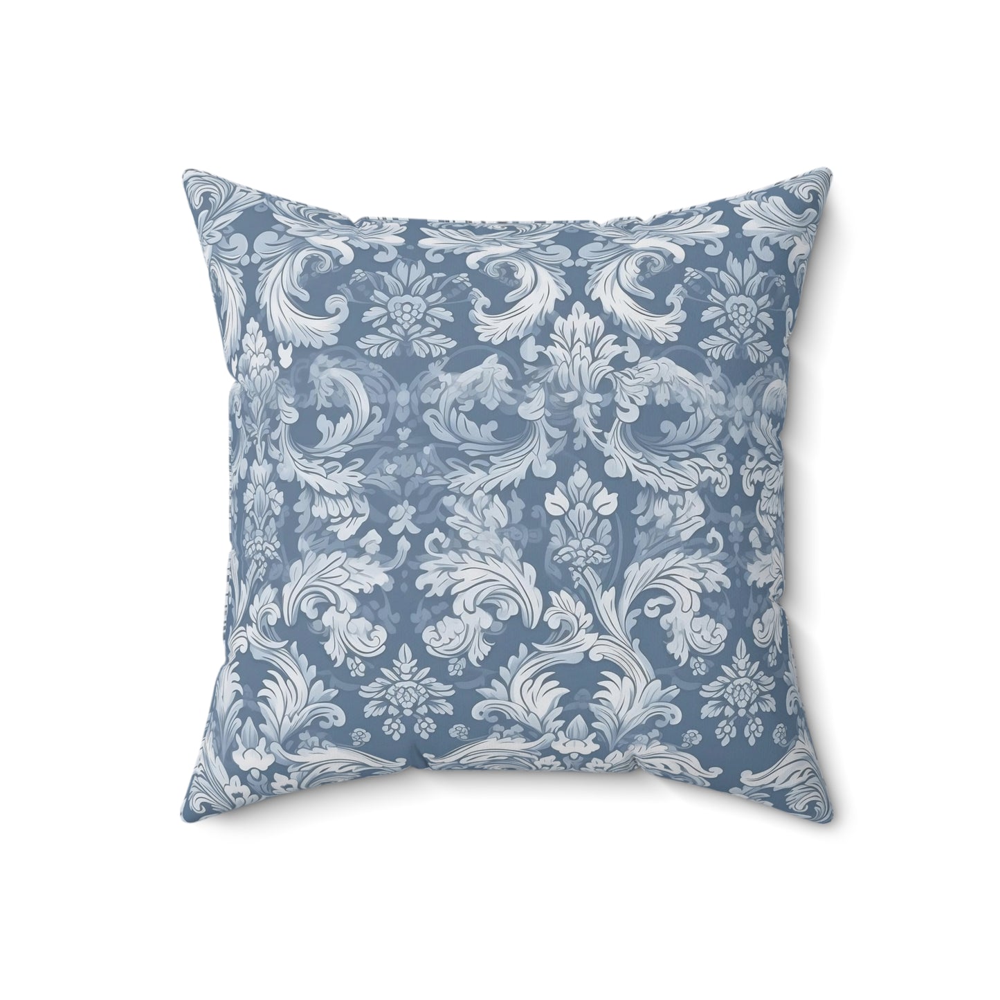 Blue Damask 19 - Beautiful, Shabby Chic, Boho, Fun - Faux Suede Square Pillow