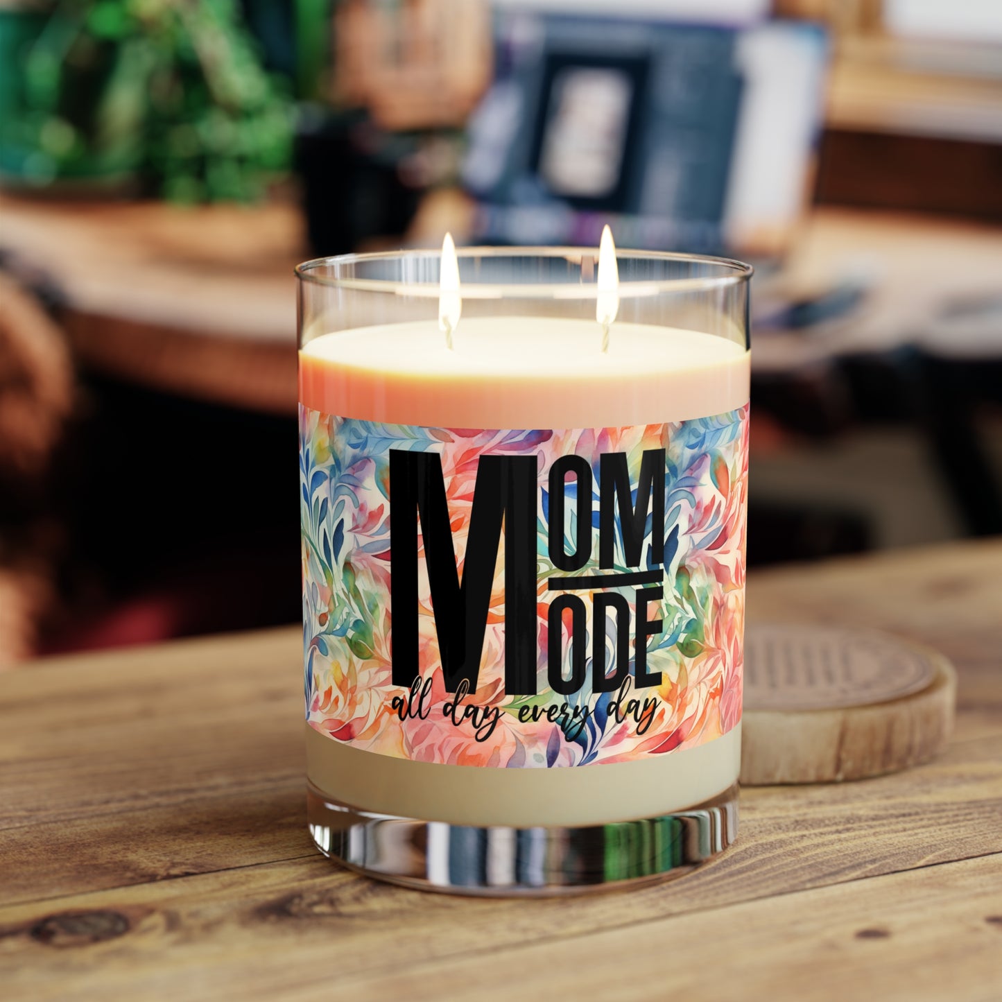 Mom Mode - All Day Everyday - Watercolor Flowers - Scented Candle - 11oz