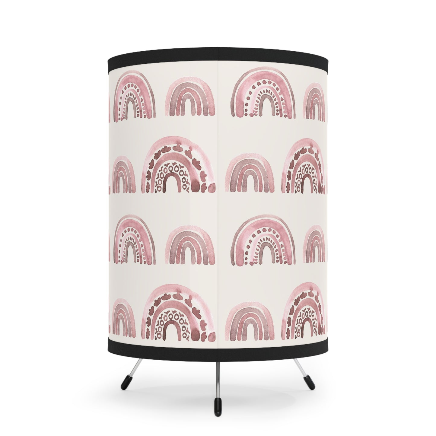 Pink Boho Rainbow Pattern 3 - Tripod Lamp with High-Res Printed Shade, US\CA plug