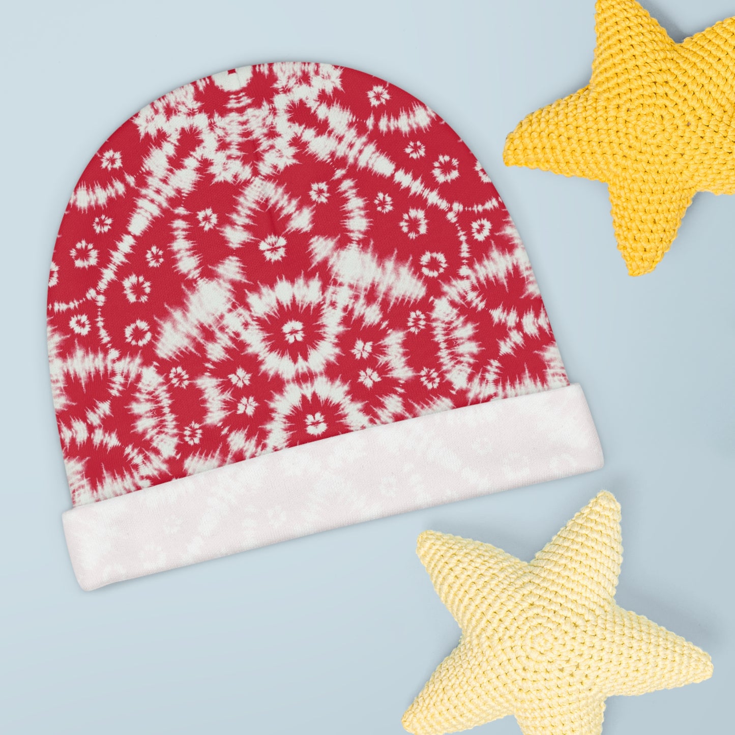 Red Batik 2 - Tie Dye - Boho - Super Cute - Baby Beanie