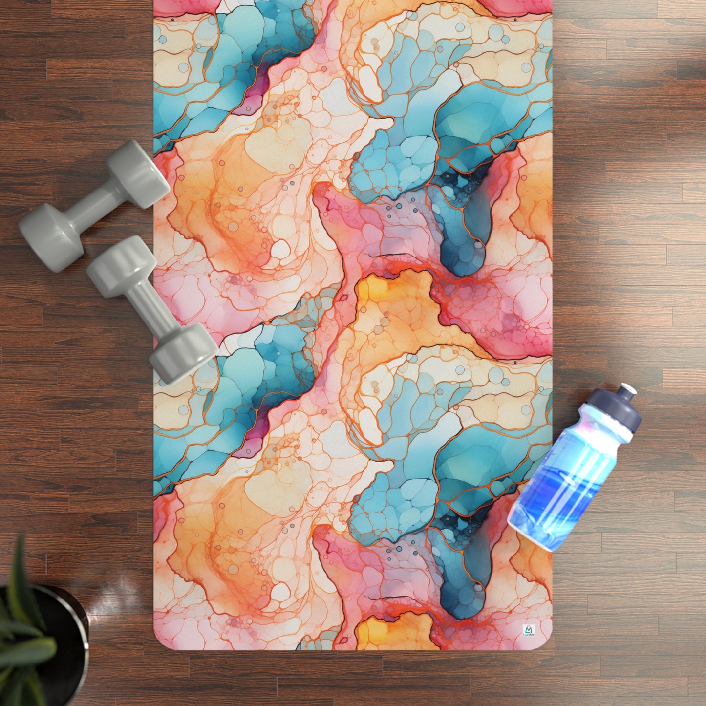 Beautiful Multi Watercolor 5 - Abstract Rainbow - Rubber Yoga Mat
