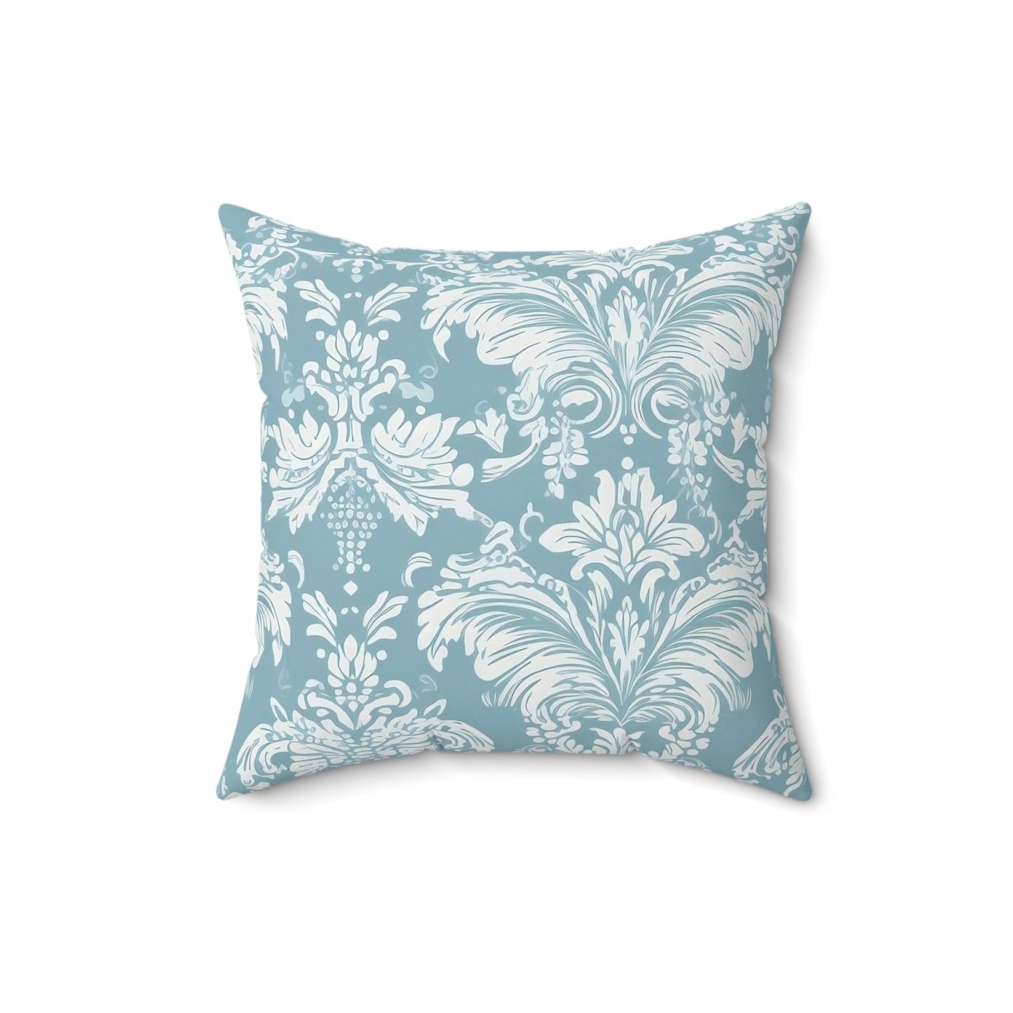 Blue Damask 6 - Beautiful, Shabby Chic, Boho, Fun - Faux Suede Square Pillow