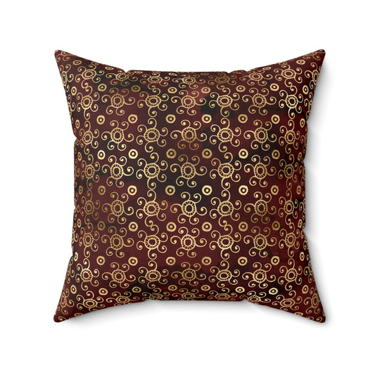 Scarlett and Gold Boho Pattern 1 - Faux Suede Square Pillow