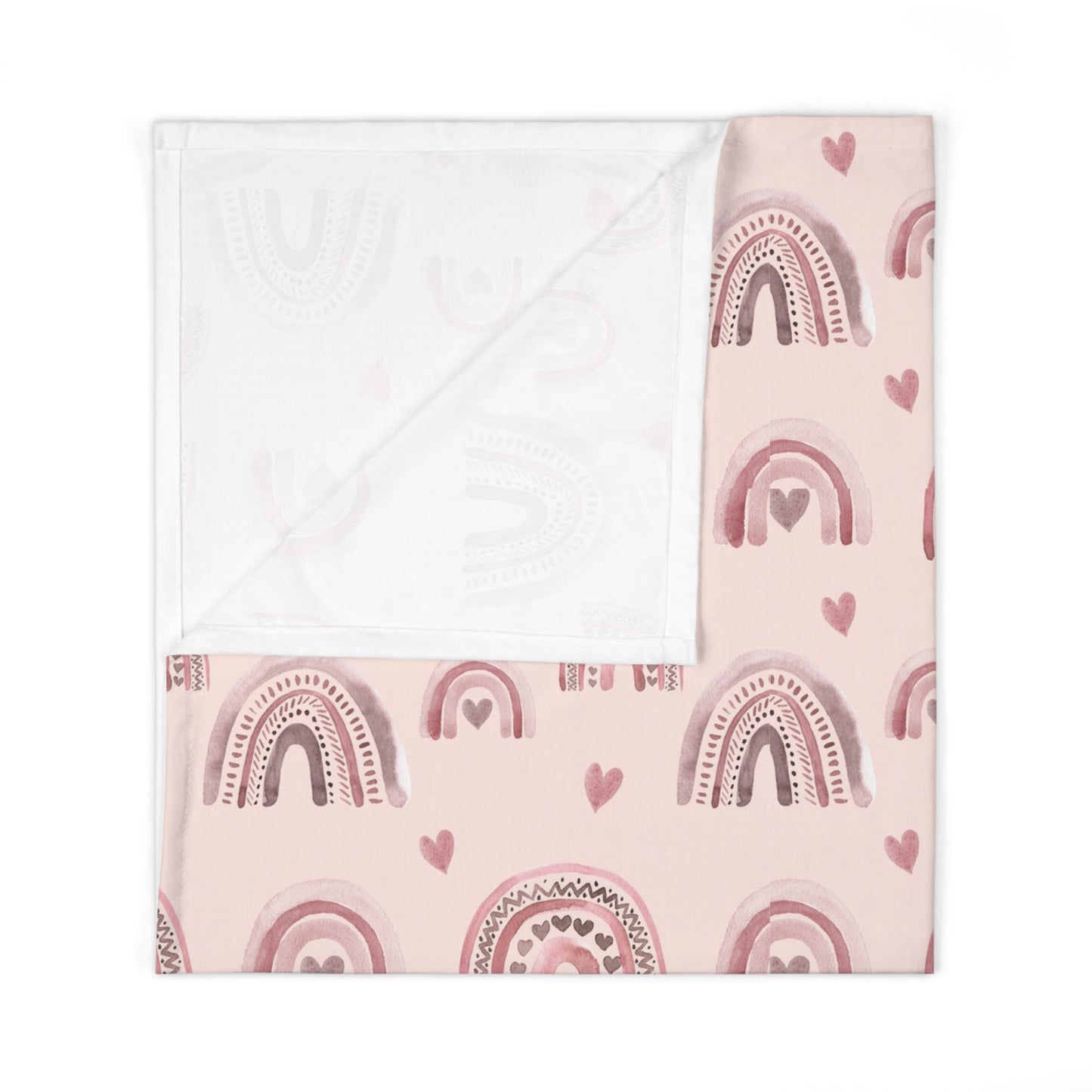 Pink Boho Rainbow Pattern 2 - Baby Swaddle Blanket