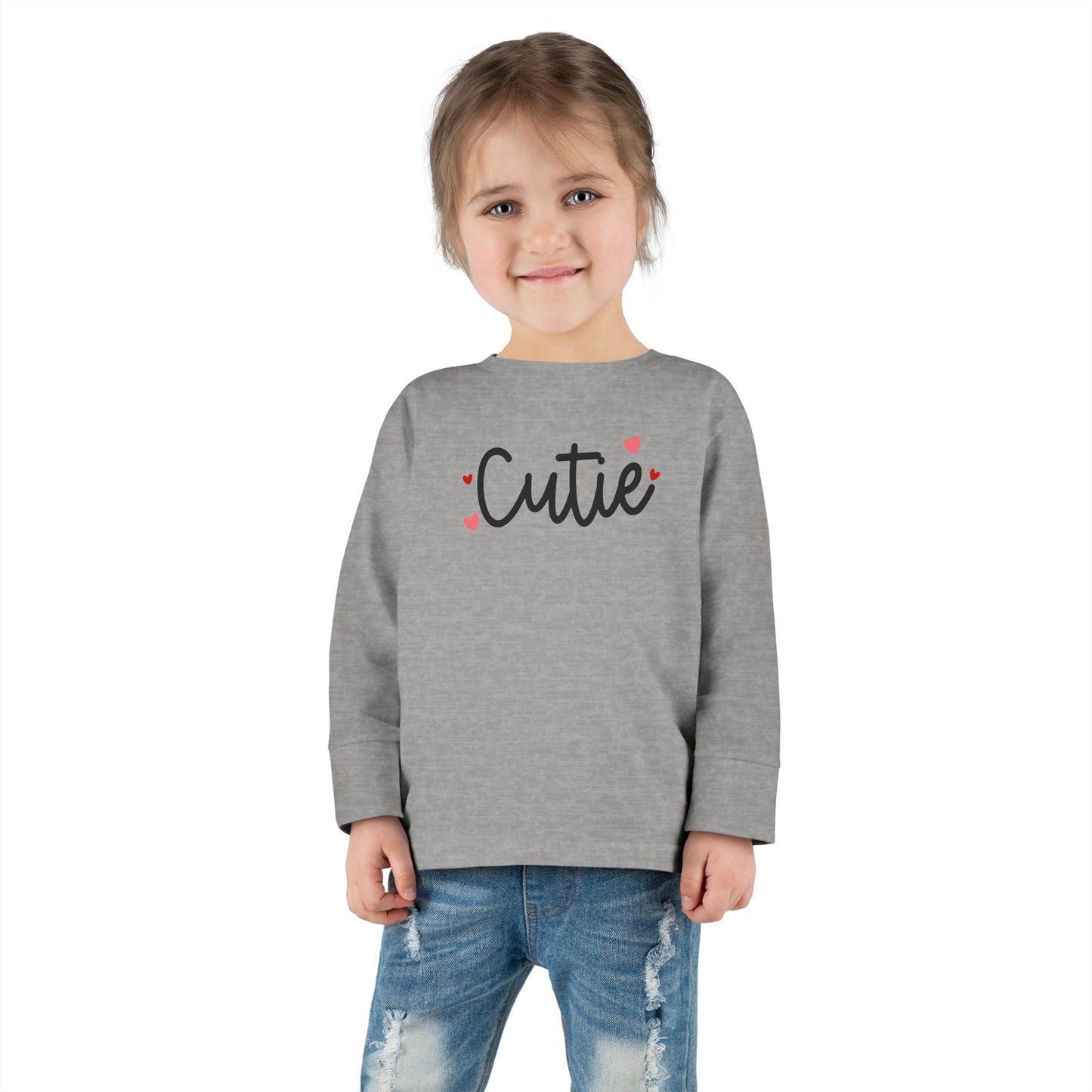 Cutie - Hearts - Toddler Long Sleeve Tee