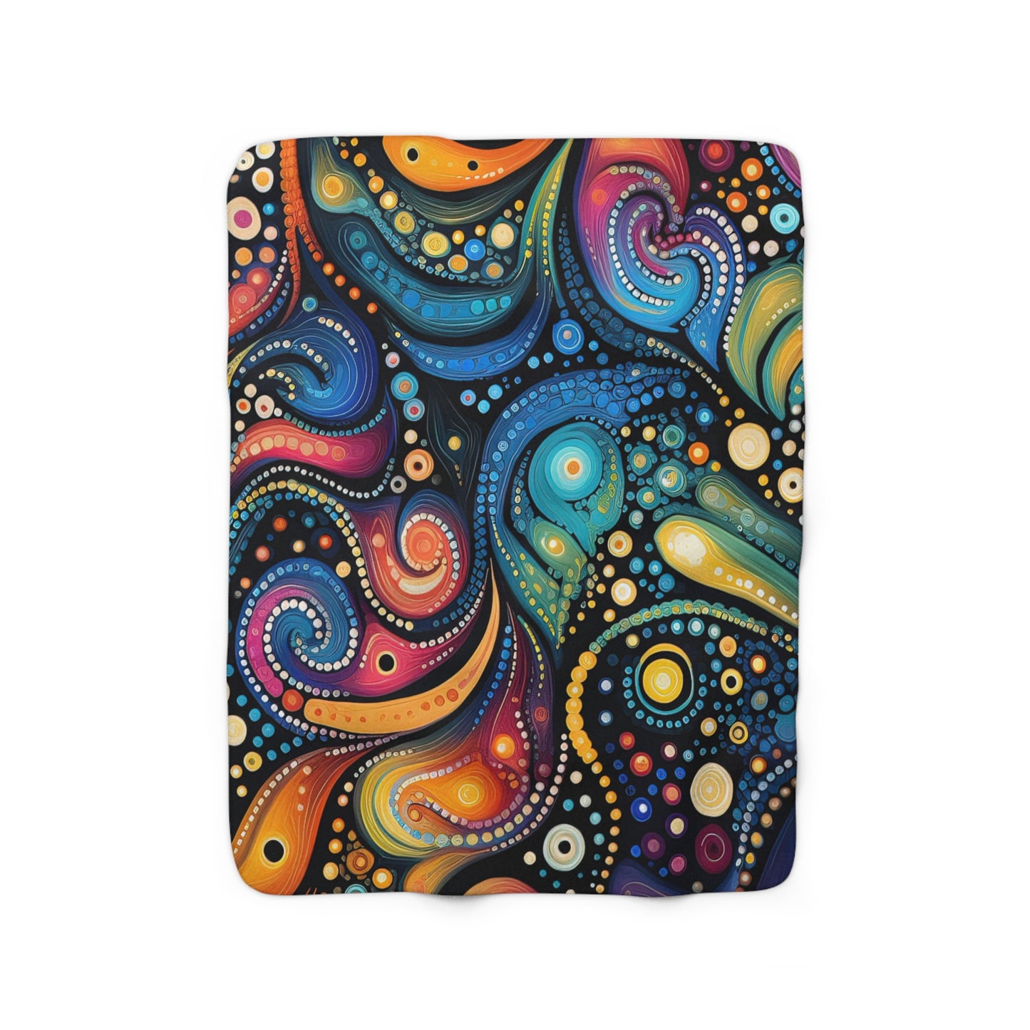 Beautiful, Cozy, Soft - Amazing Colorful Psychedelic Swirls 1.9 - Sherpa Fleece Blanket