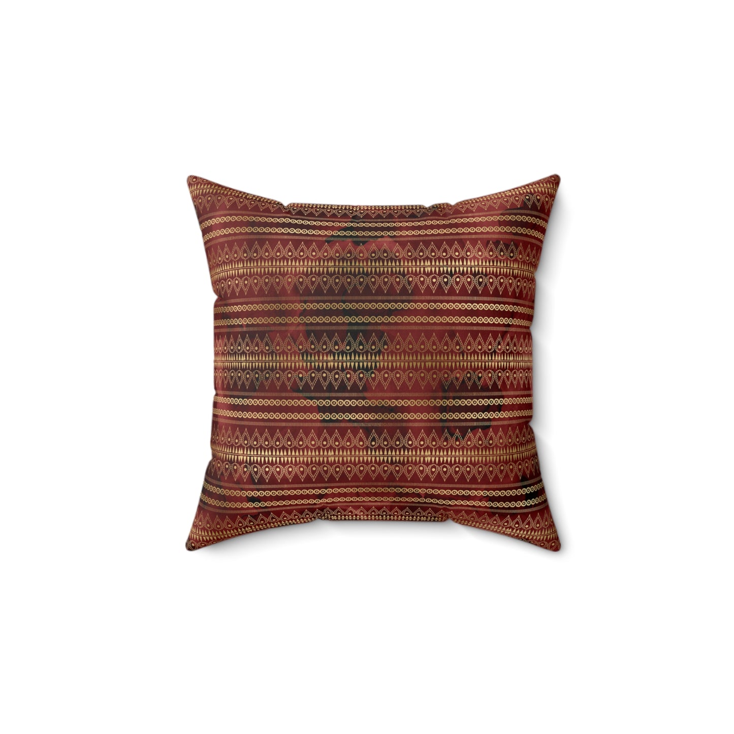 Scarlett and Gold Boho Pattern 6 - Faux Suede Square Pillow