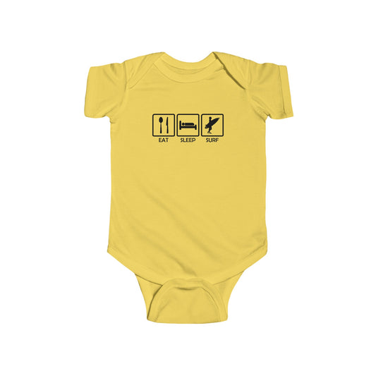 Eat, Sleep, Surf - Infant Fine Jersey Bodysuit