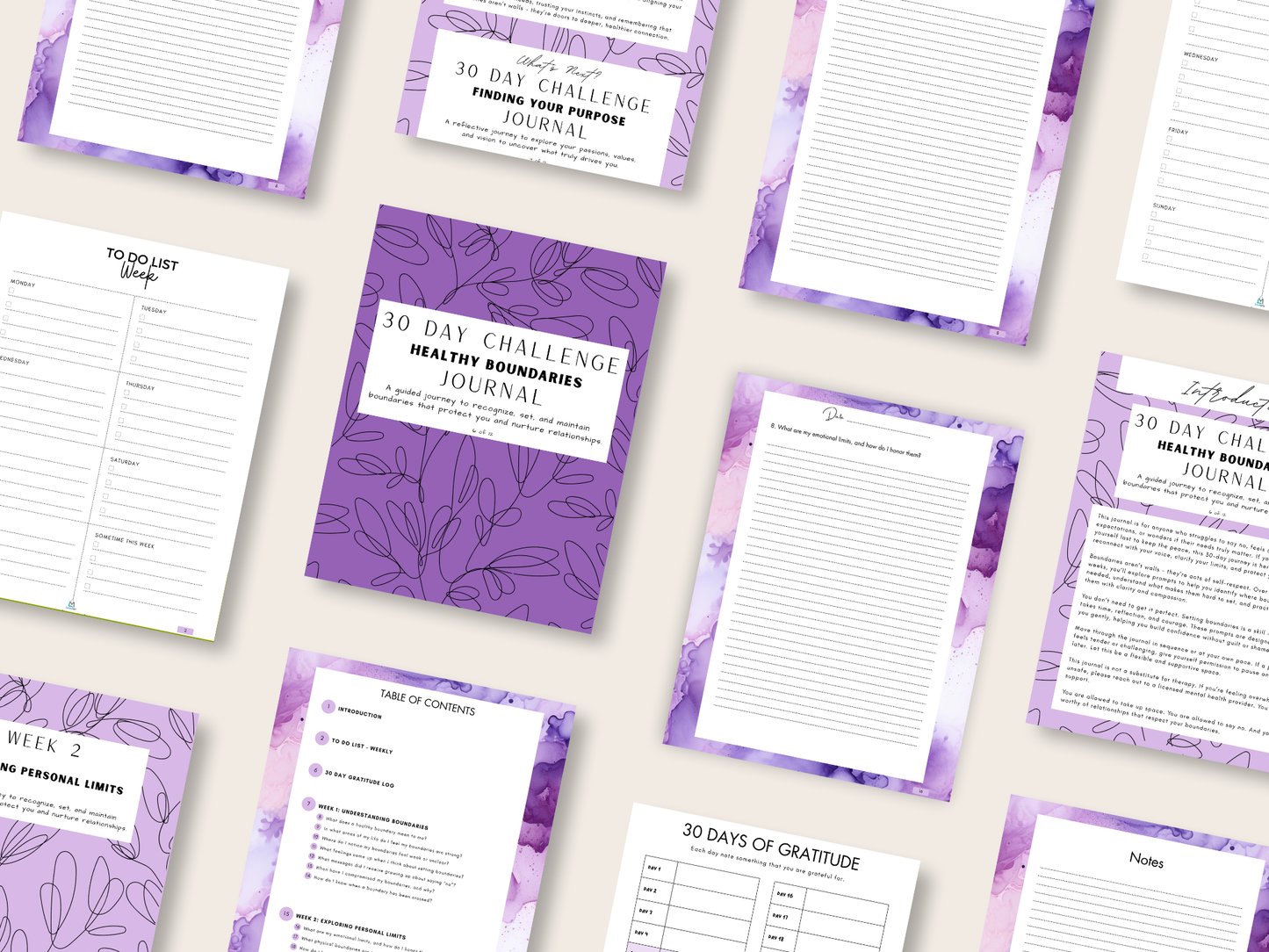 30 Day Challenge - Super Bundle - Complete Hardcover Set - 12 Journals + 12 Digital Downloads