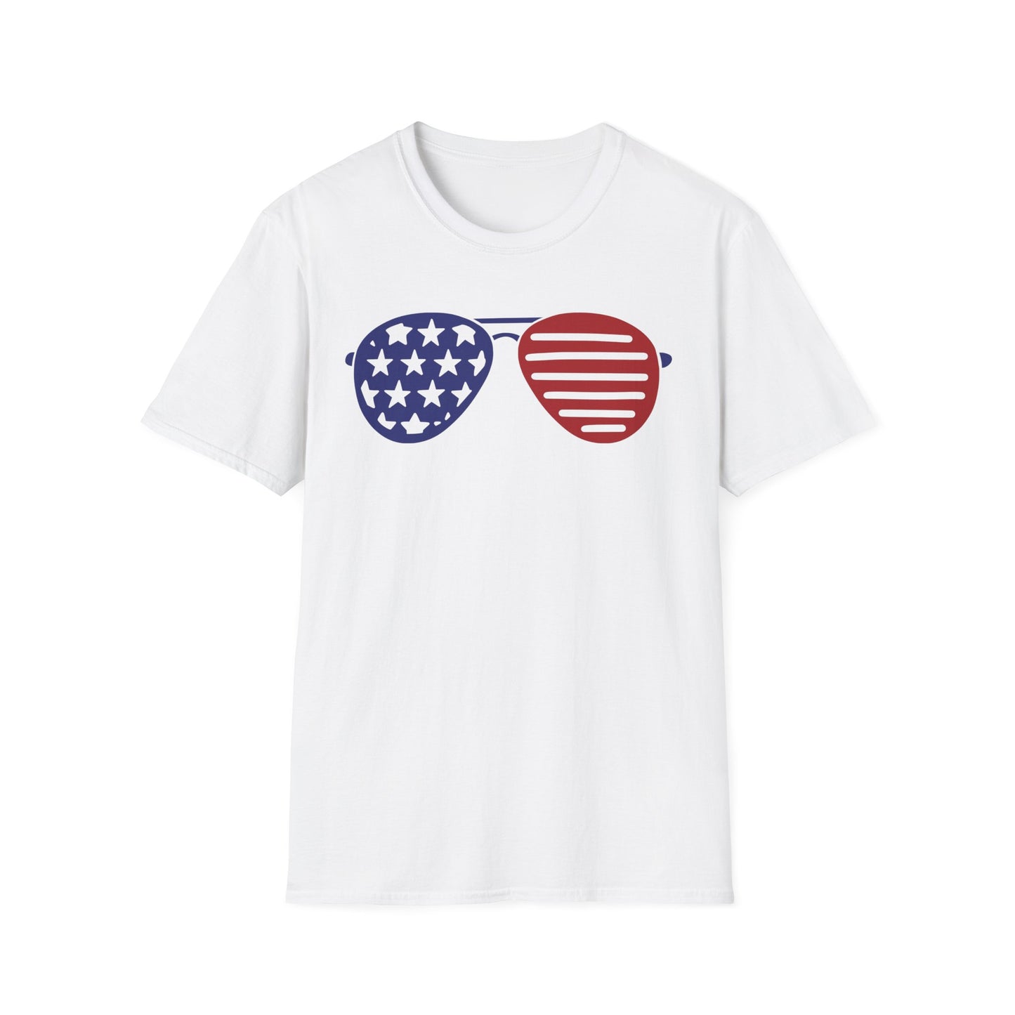 Sunglasses - American Flag - 4th of July - Independence Day - Unisex Softstyle T-Shirt