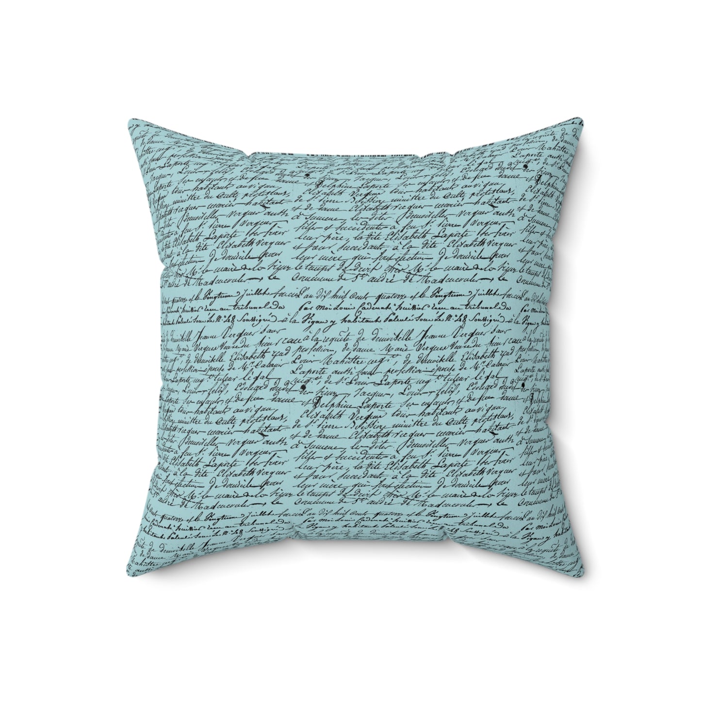 Teal Paris Pattern 0 - Faux Suede Square Pillow
