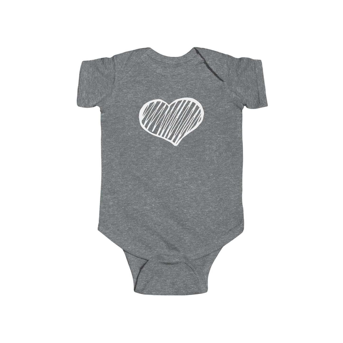 White Scribble Heart - Infant Fine Jersey Bodysuit