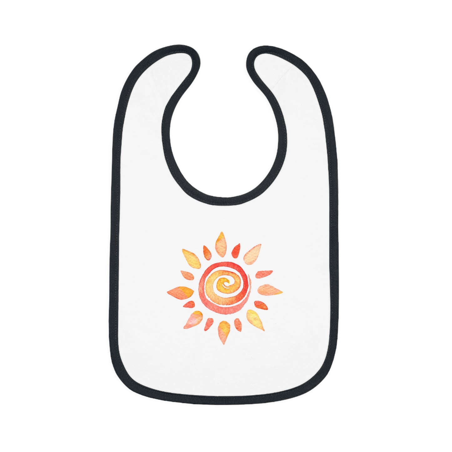 Watercolor Sun - Baby Contrast Trim Jersey Bib
