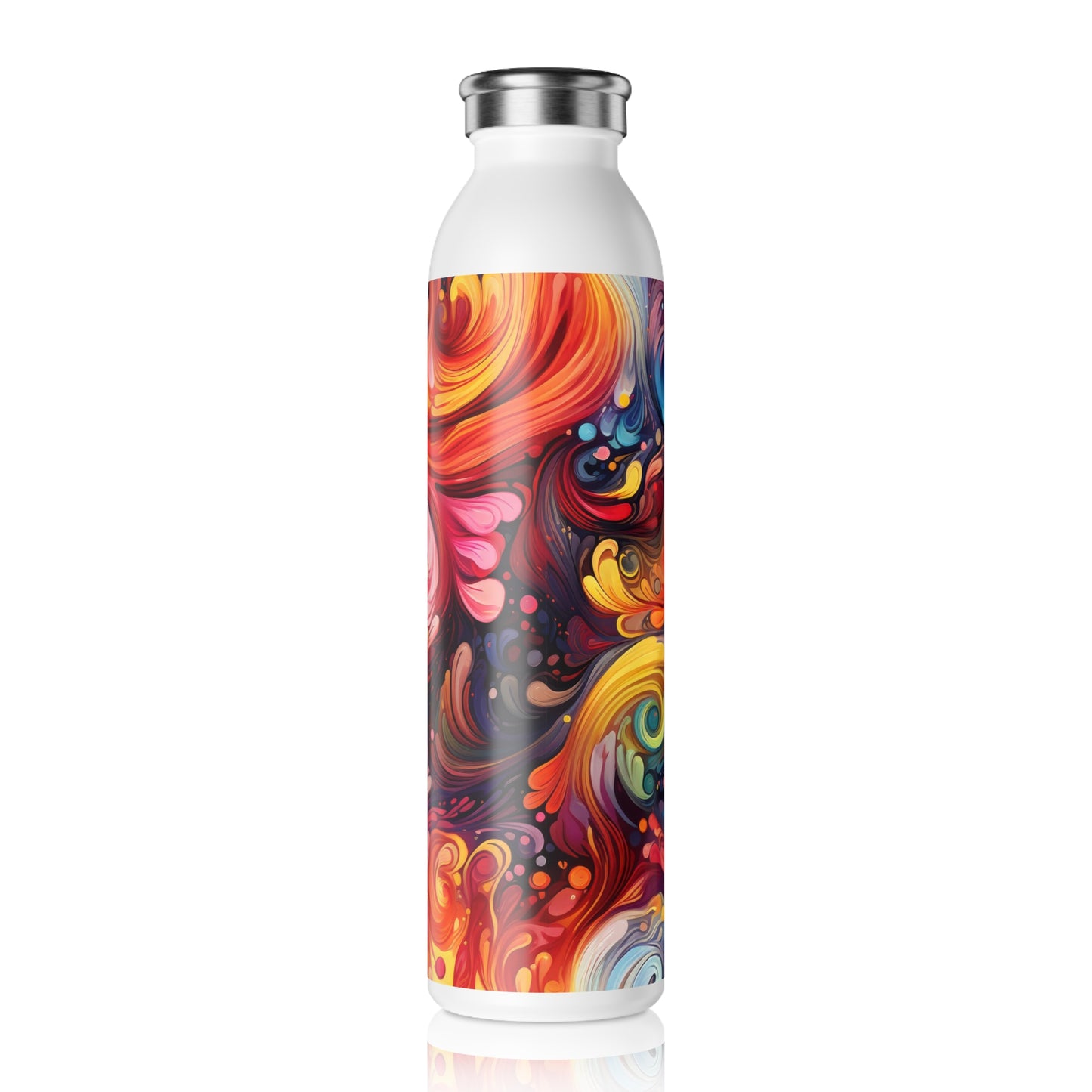 Rainbow Paisley 1.7 - Slim Water Bottle - Stainless Steel - 20oz