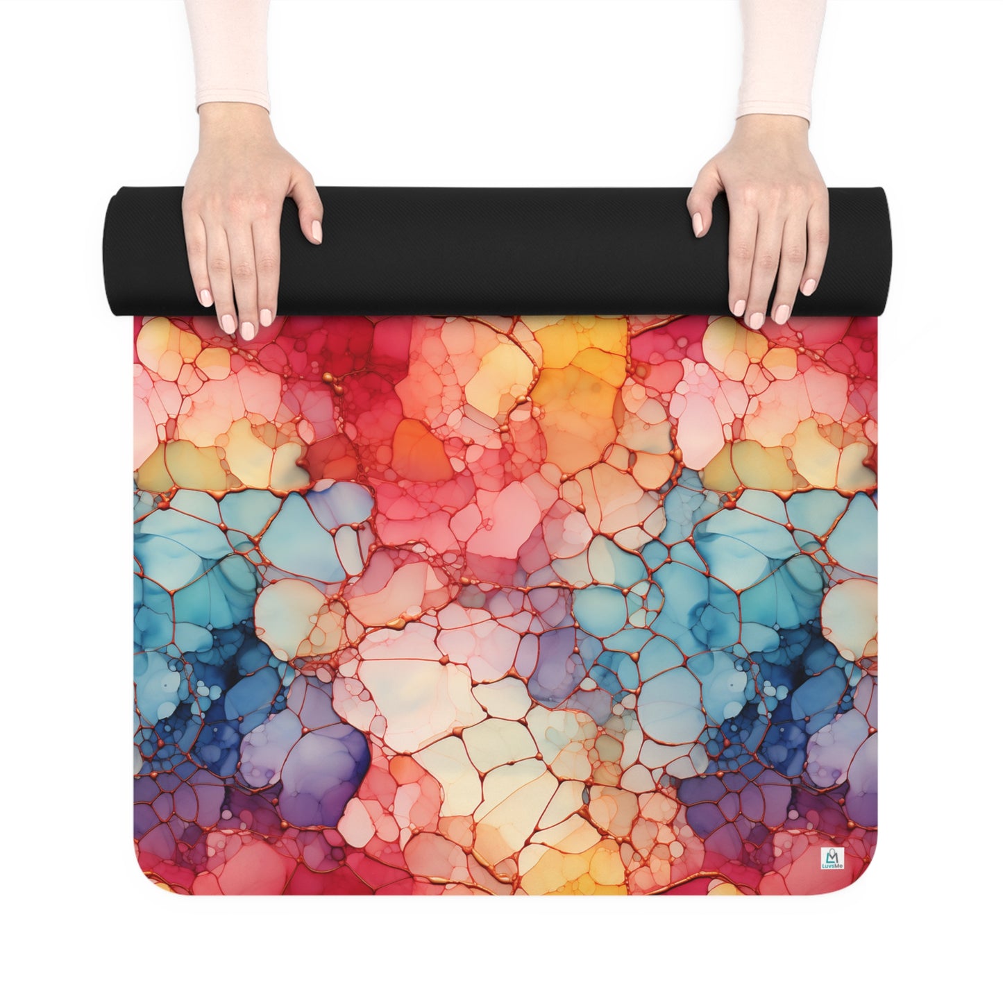 Beautiful Multi Watercolor 7 - Abstract Rainbow - Rubber Yoga Mat