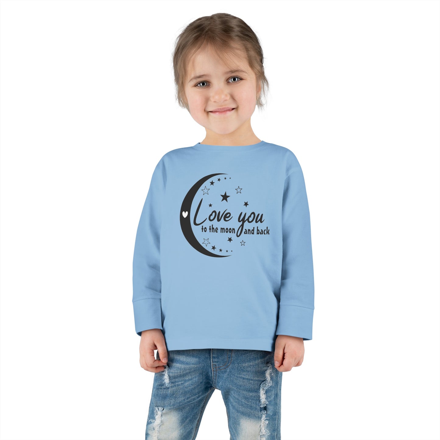 Love You to the Moon and Back - Stars - Heart - Toddler Long Sleeve Tee