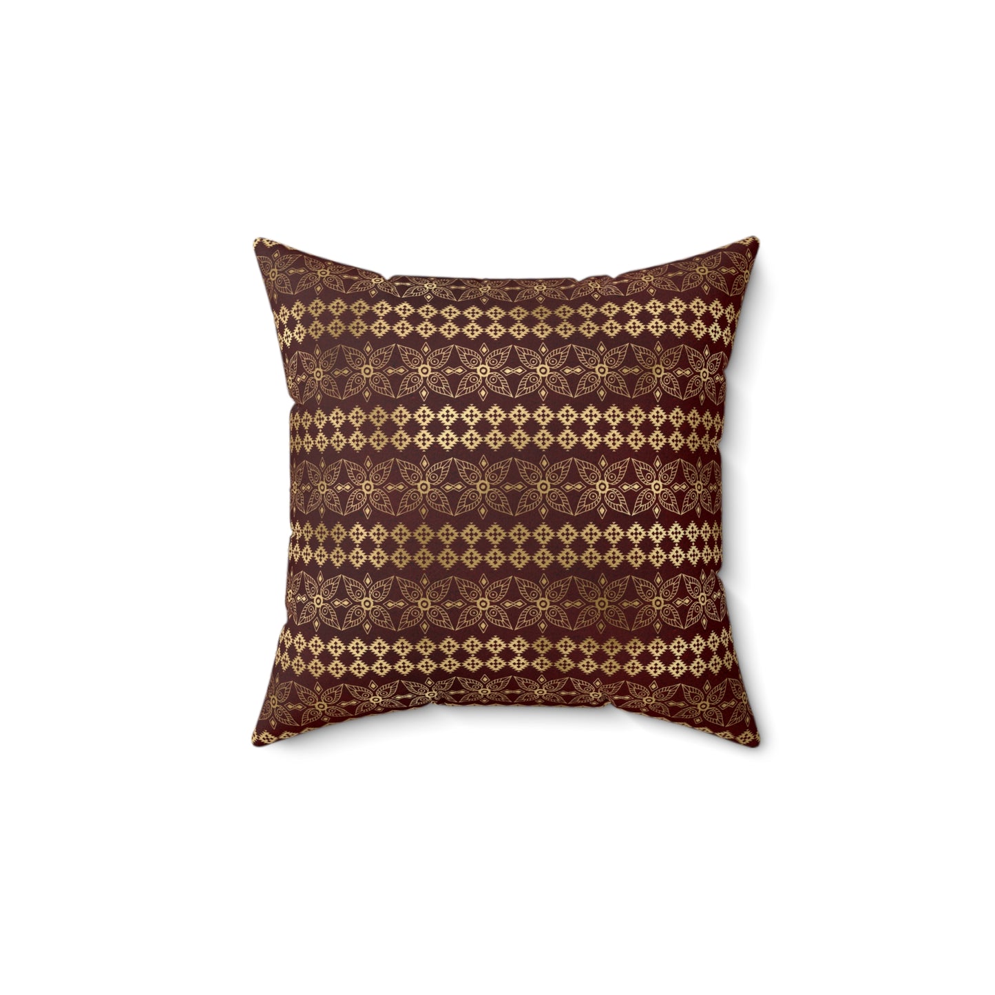 Scarlett and Gold Boho Pattern 5 - Faux Suede Square Pillow