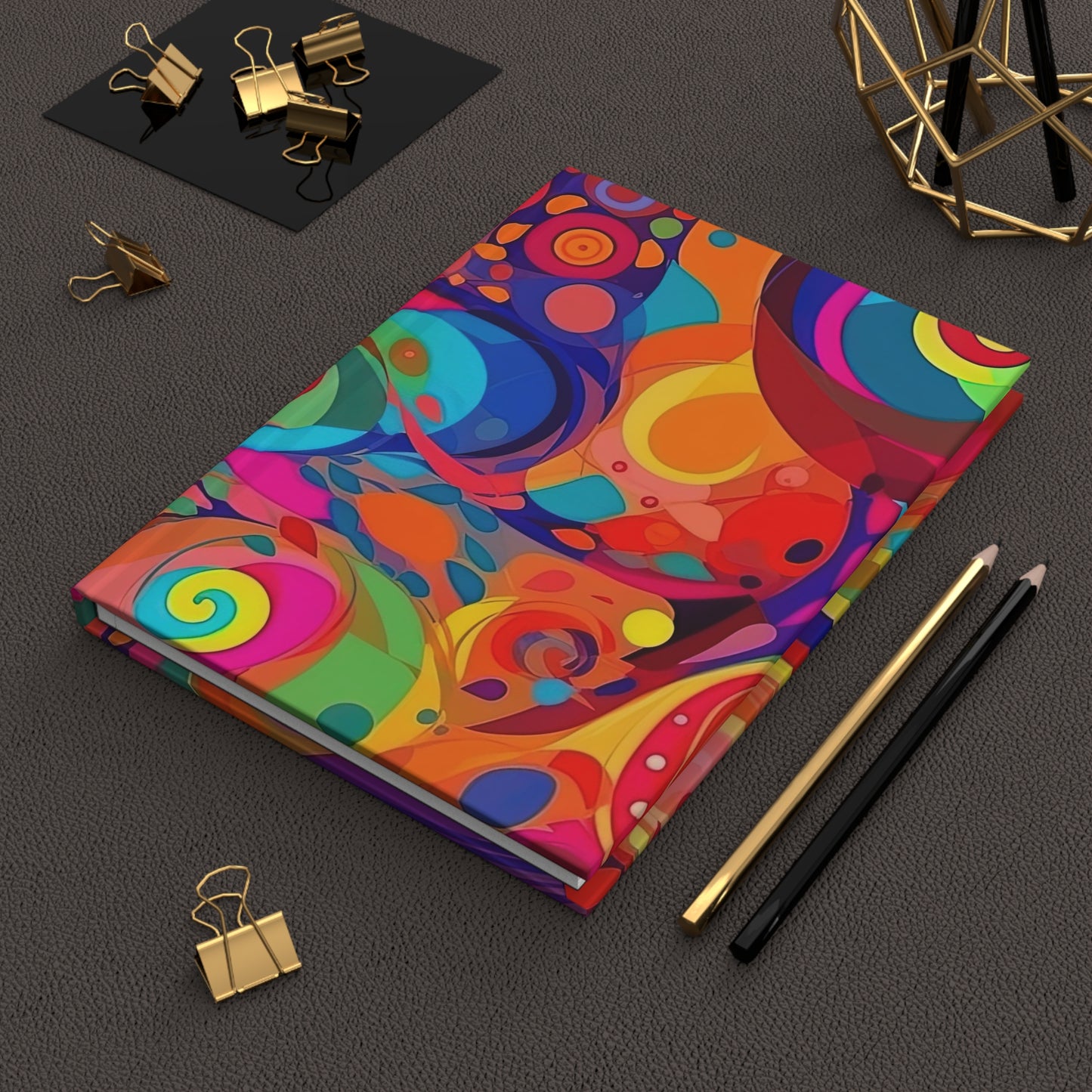 Vibrant Multicolor Abstract - Hardcover Lined Journal Matte