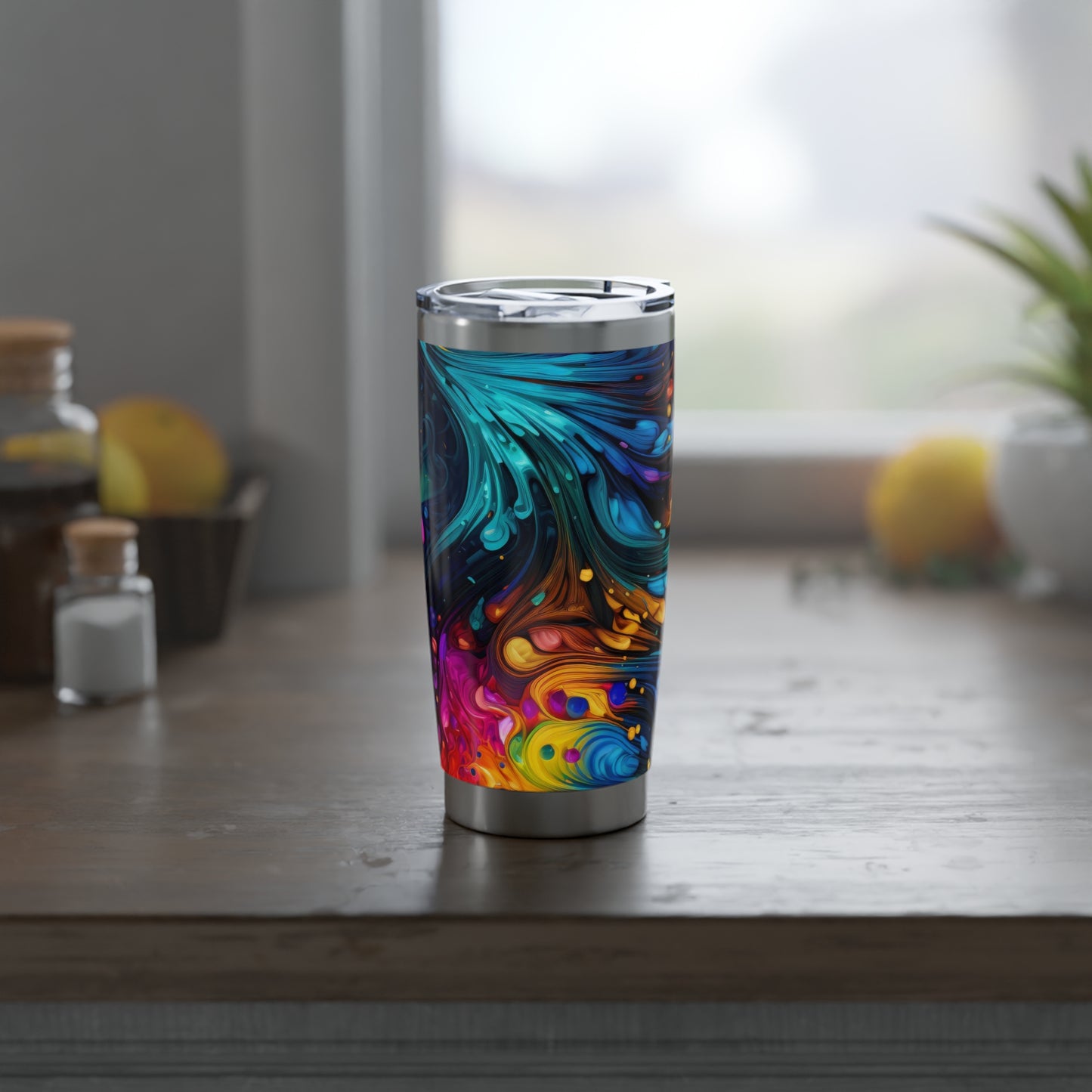 Colorful Psychedelic Kaleidoscope 1.6 - Vagabond 20oz Tumbler - Stainless Steel - Double Wall
