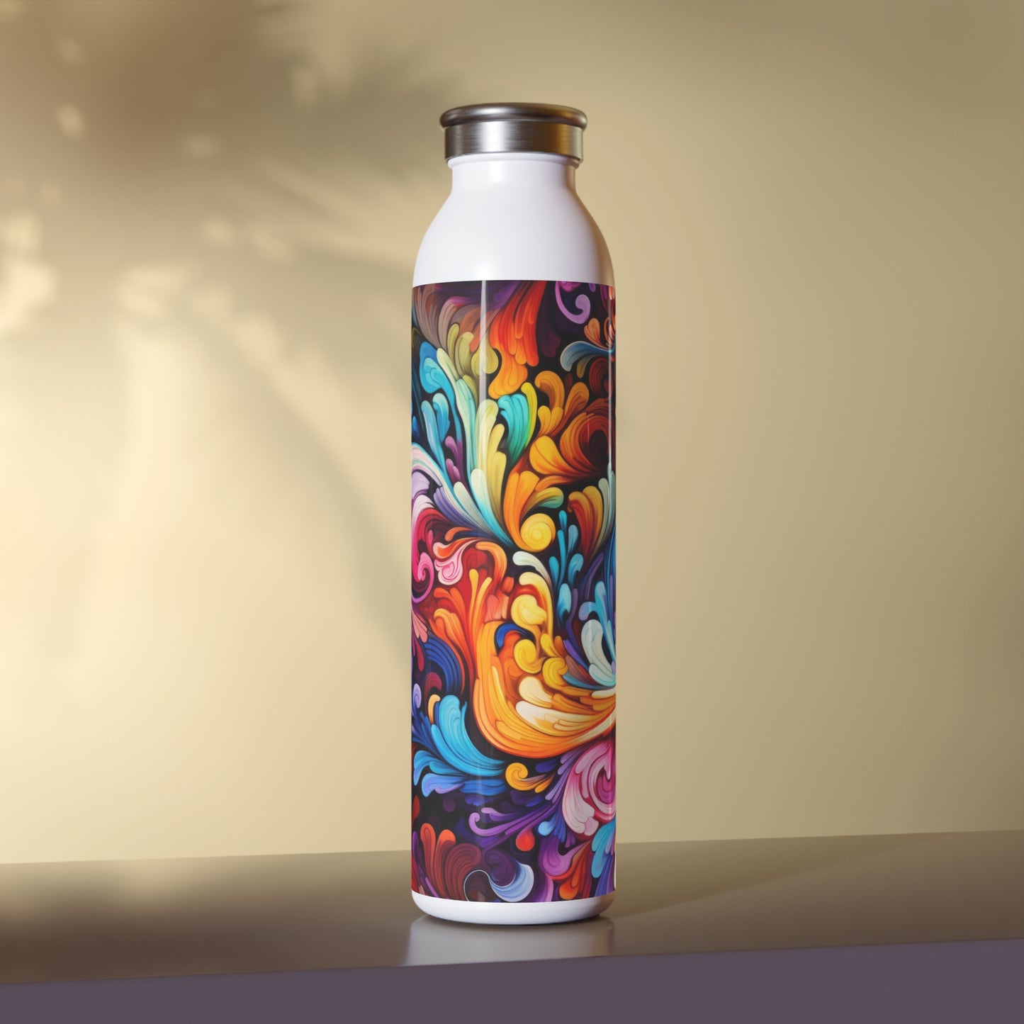 Rainbow Paisley 1.9 - Slim Water Bottle - Stainless Steel - 20oz