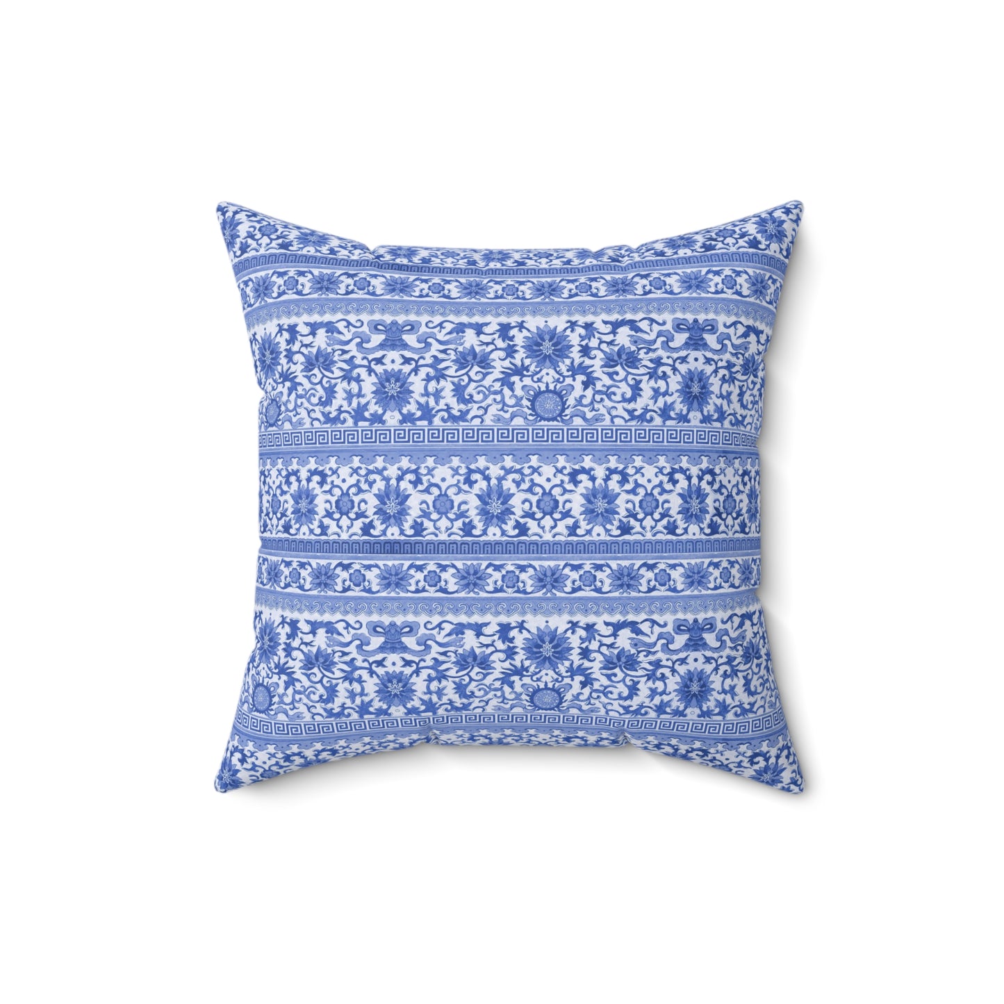 Blue Boho Pattern 30 - Faux Suede Square Pillow