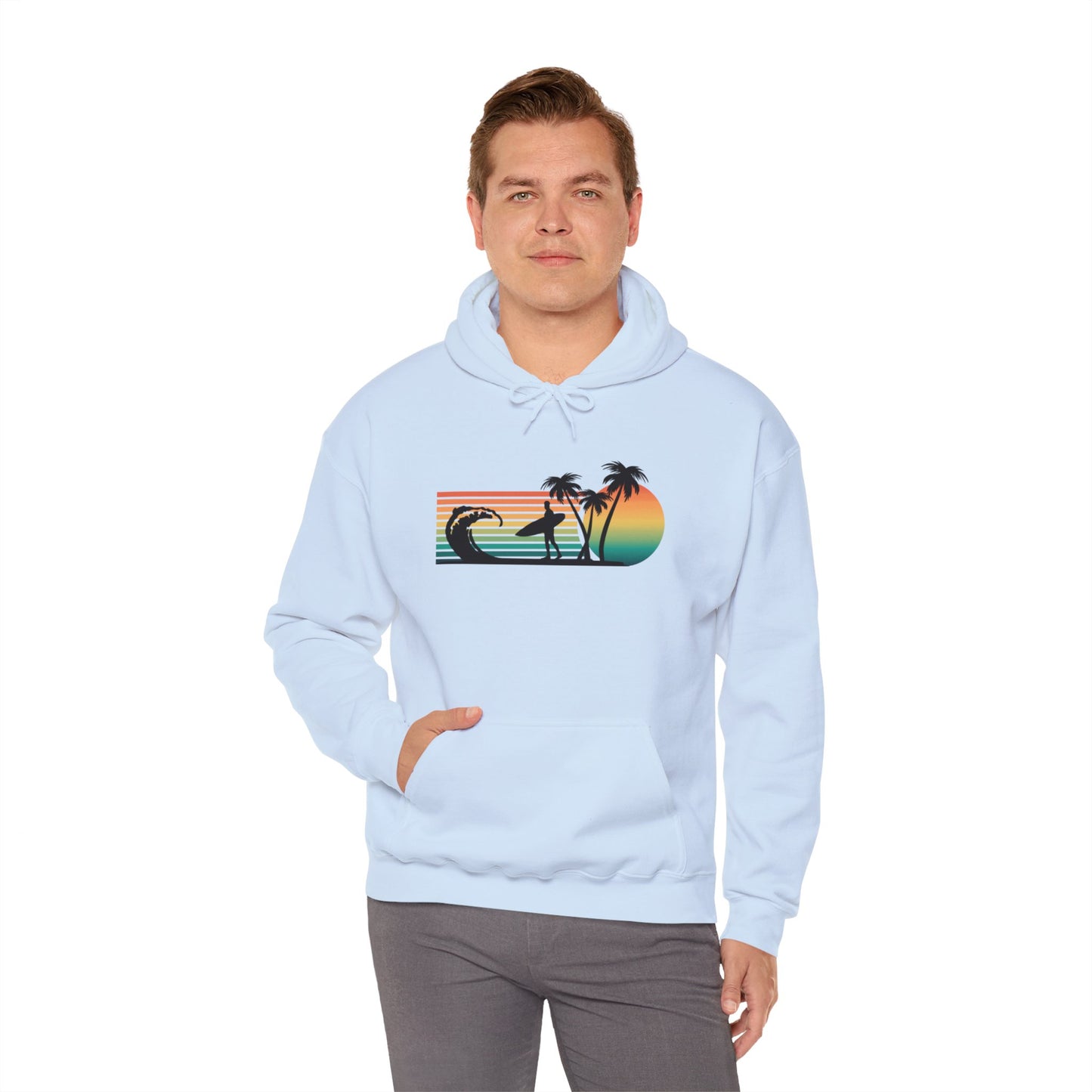 Unisex Heavy Blend Hooded Sweatshirt - Surfer Silhouette
