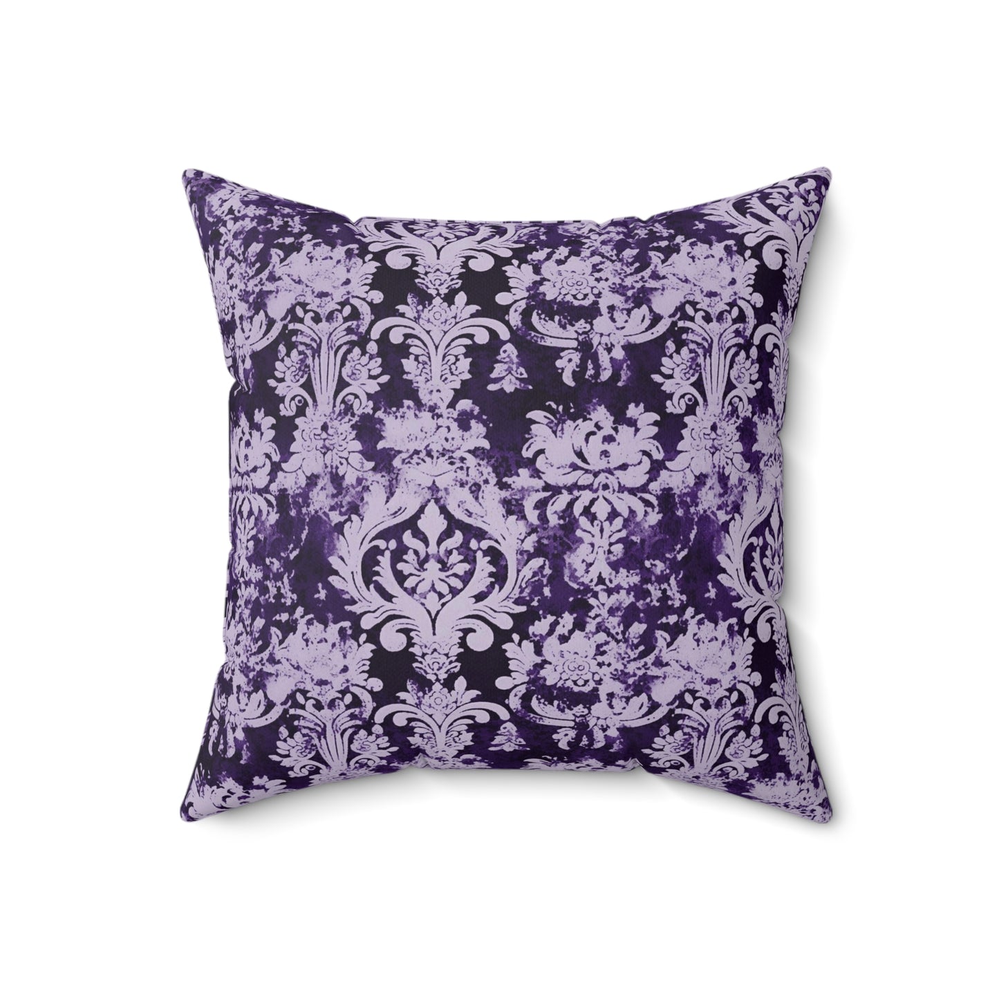 Vintage Purple Damask 51 - Beautiful, Shabby Chic, Boho, Fun - Faux Suede Square Pillow