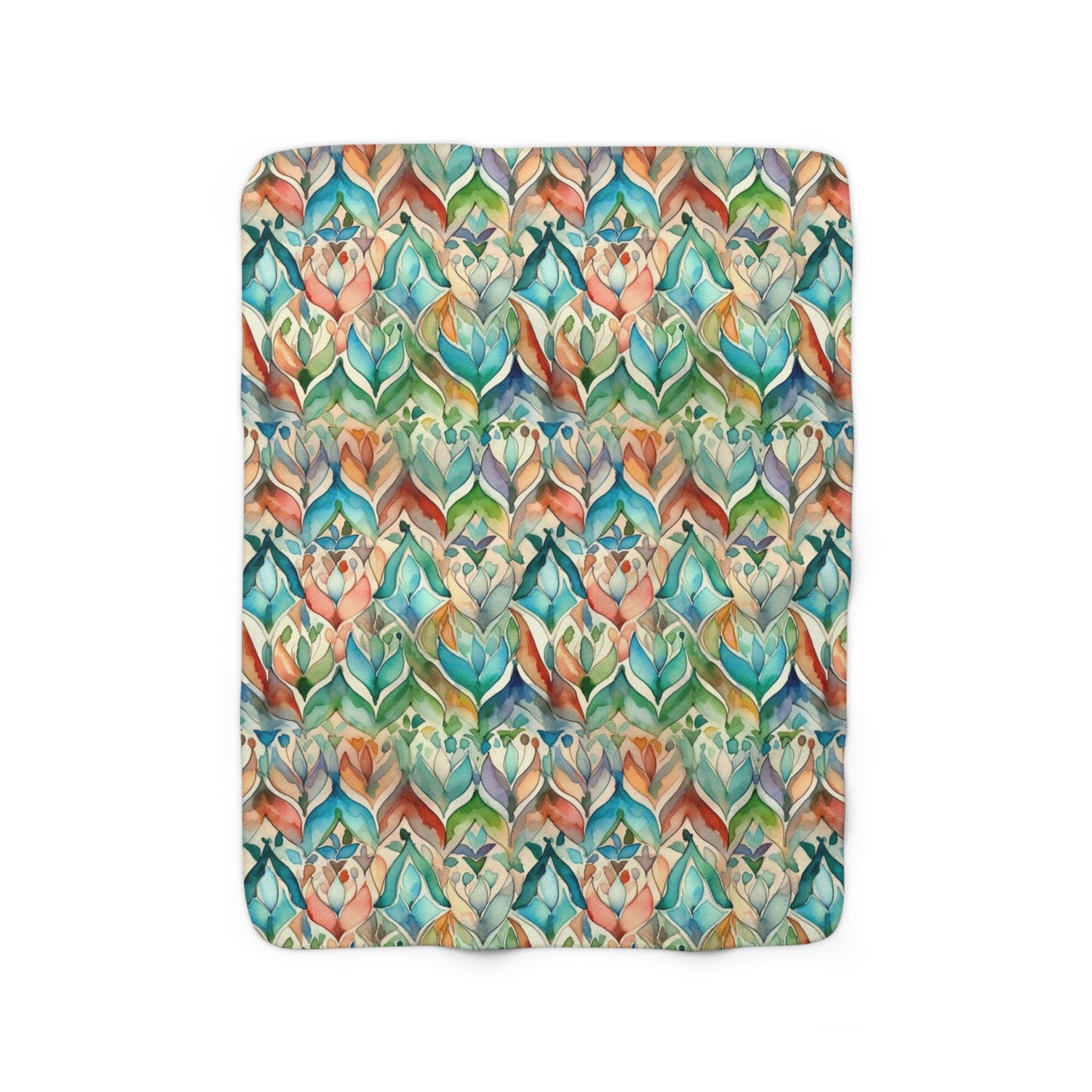 Beautiful, Cozy, Soft - Amazing Watercolor Multi 5 - Sherpa Fleece Blanket