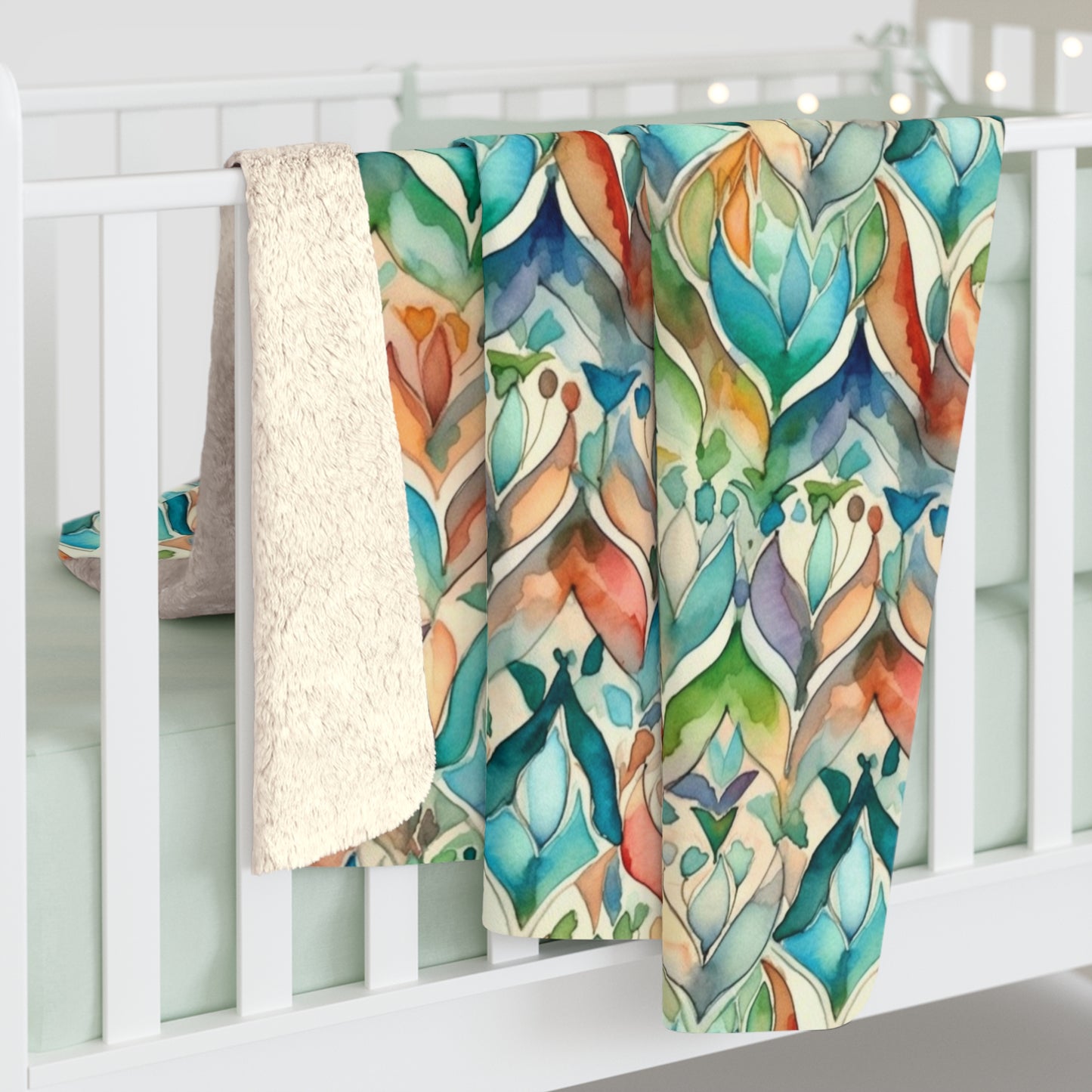 Beautiful, Cozy, Soft - Amazing Watercolor Multi 5 - Sherpa Fleece Blanket