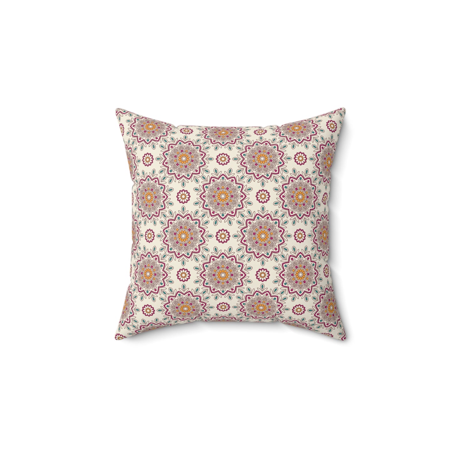 Boho Mandala Pattern 9 - Faux Suede Square Pillow