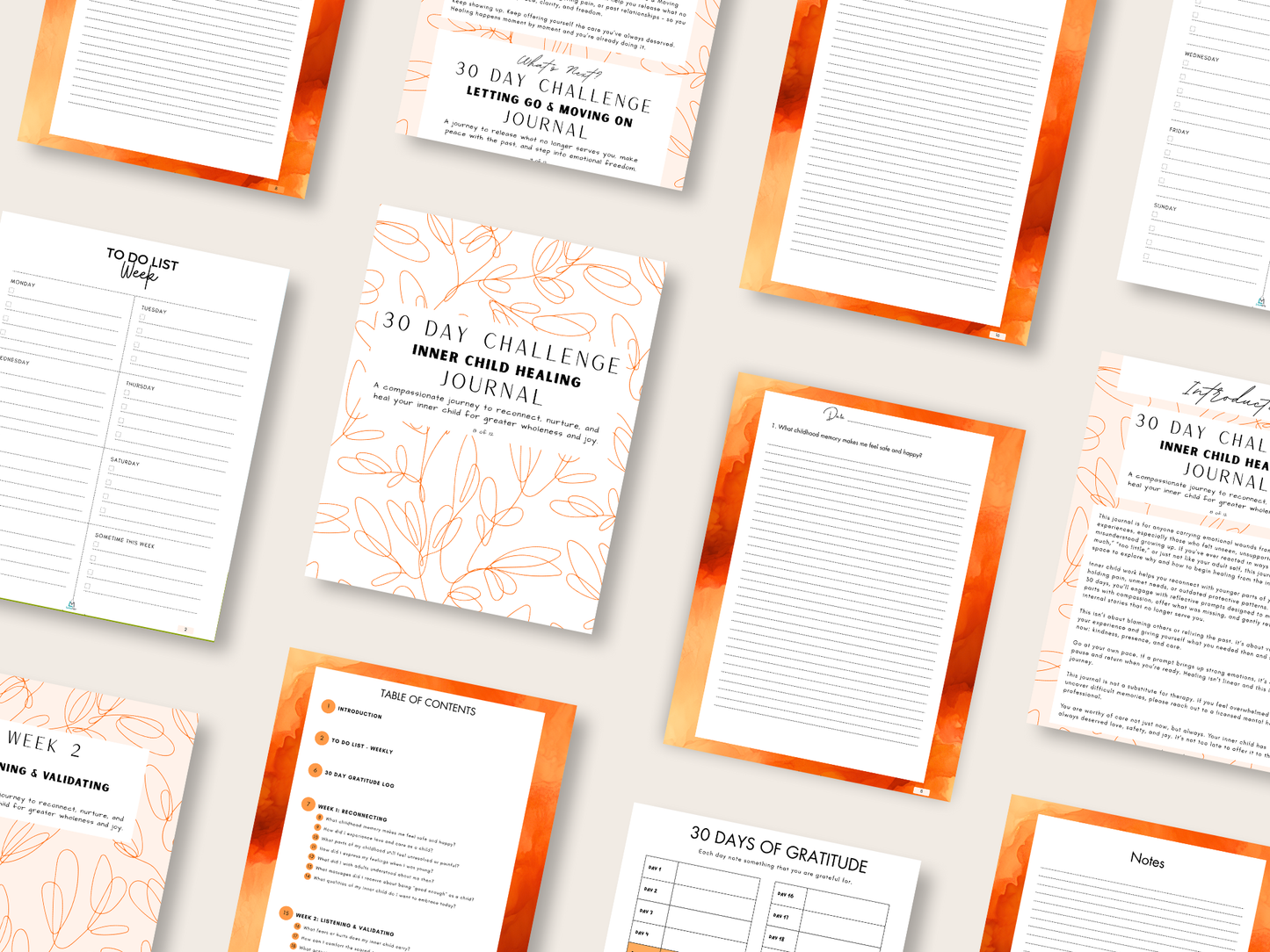 30 Day Challenge - Super Bundle - Complete Hardcover Set - 12 Journals + 12 Digital Downloads