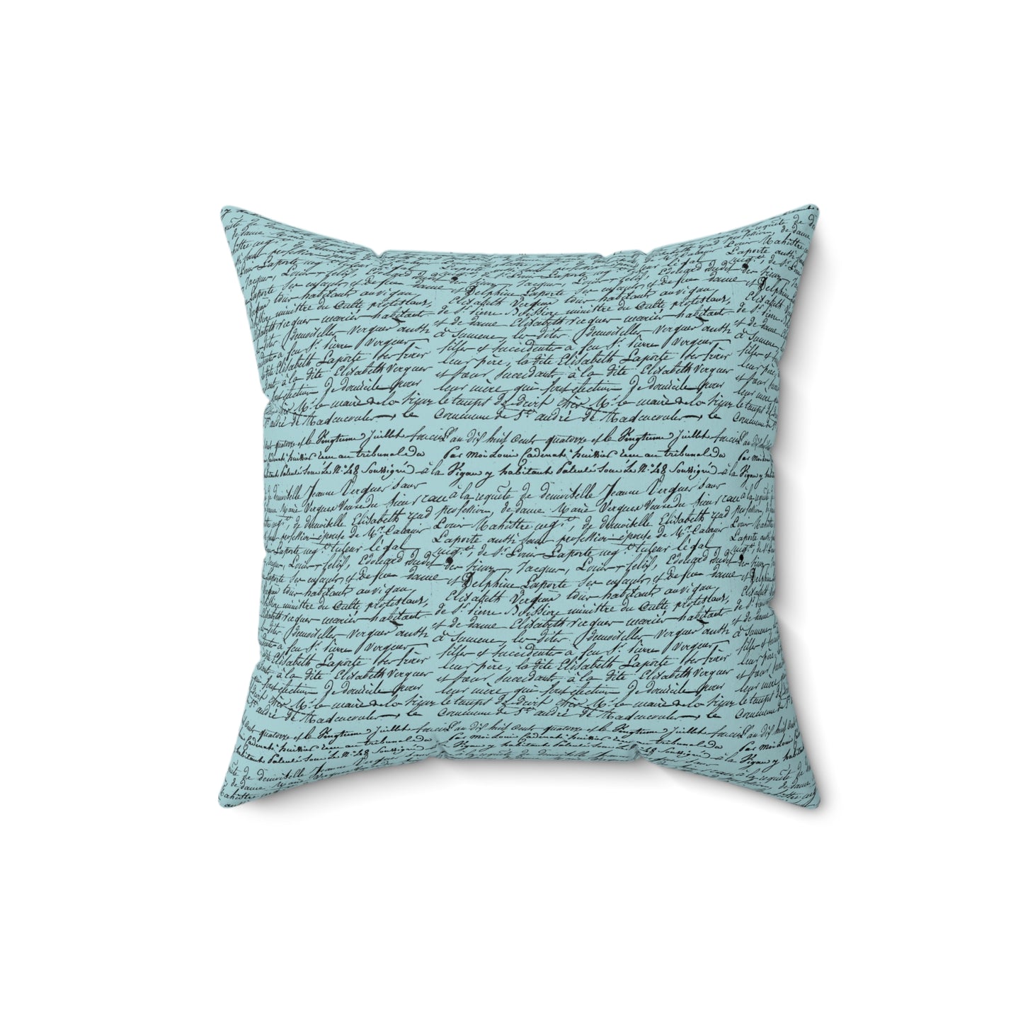 Teal Paris Pattern 0 - Faux Suede Square Pillow