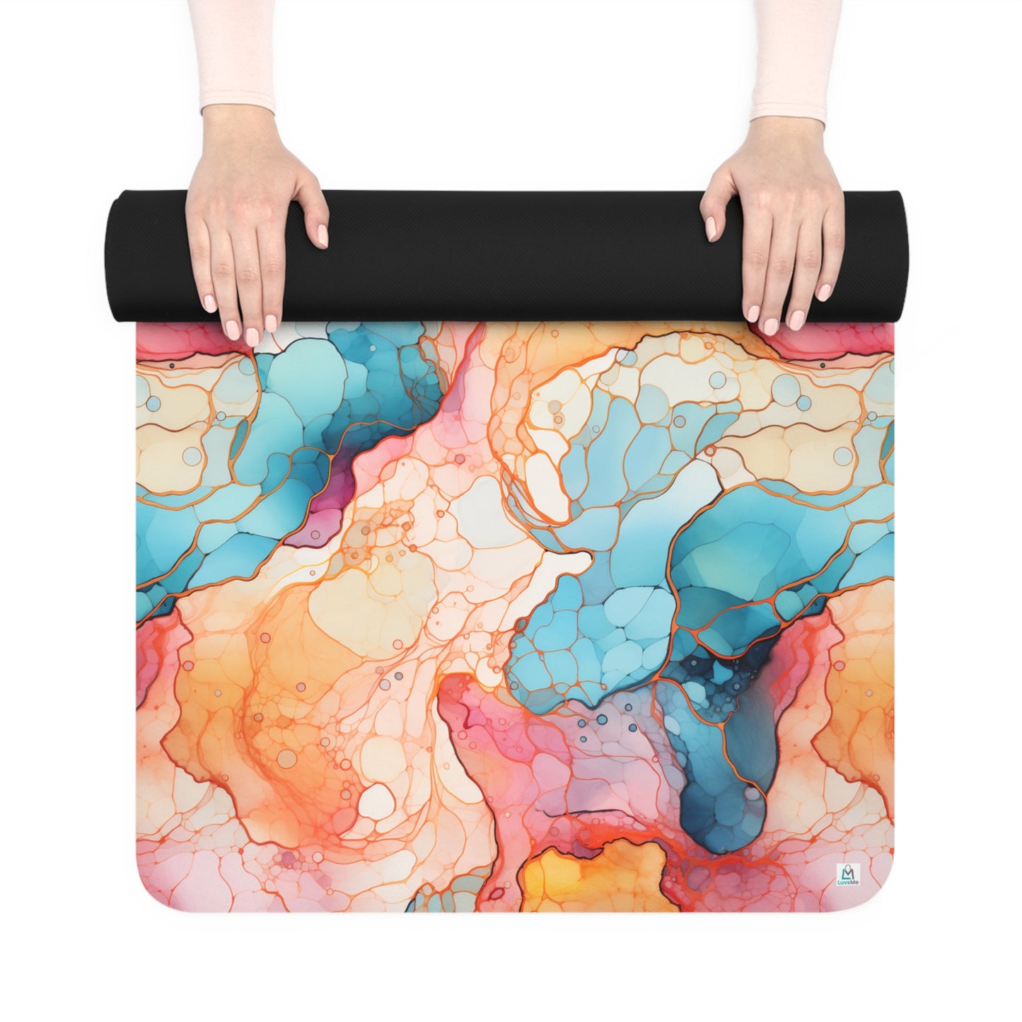 Beautiful Multi Watercolor 5 - Abstract Rainbow - Rubber Yoga Mat