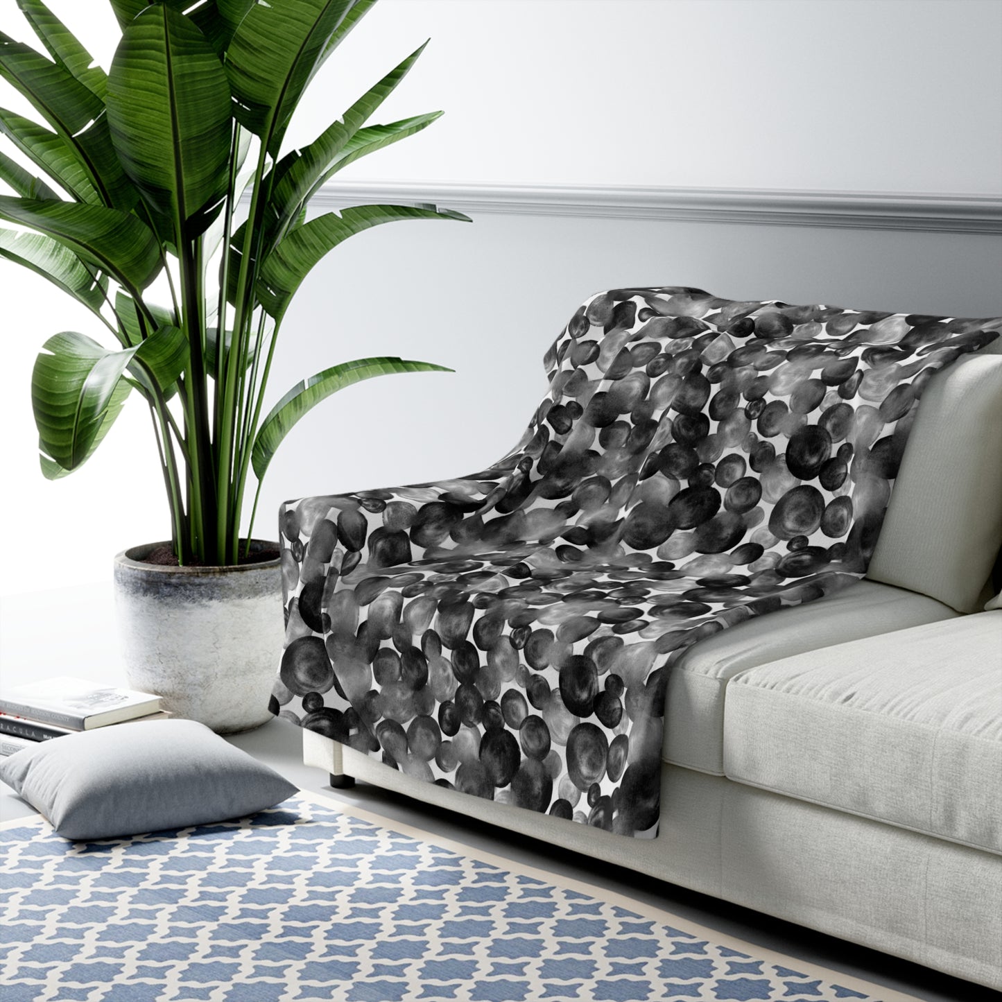 Black Watercolor 9 - Sherpa Fleece Blanket