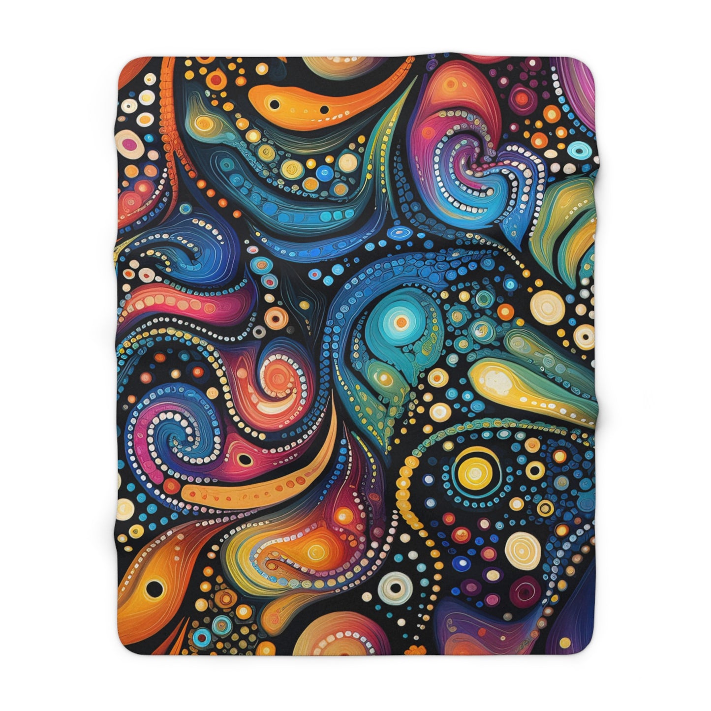 Beautiful, Cozy, Soft - Amazing Colorful Psychedelic Swirls 1.9 - Sherpa Fleece Blanket
