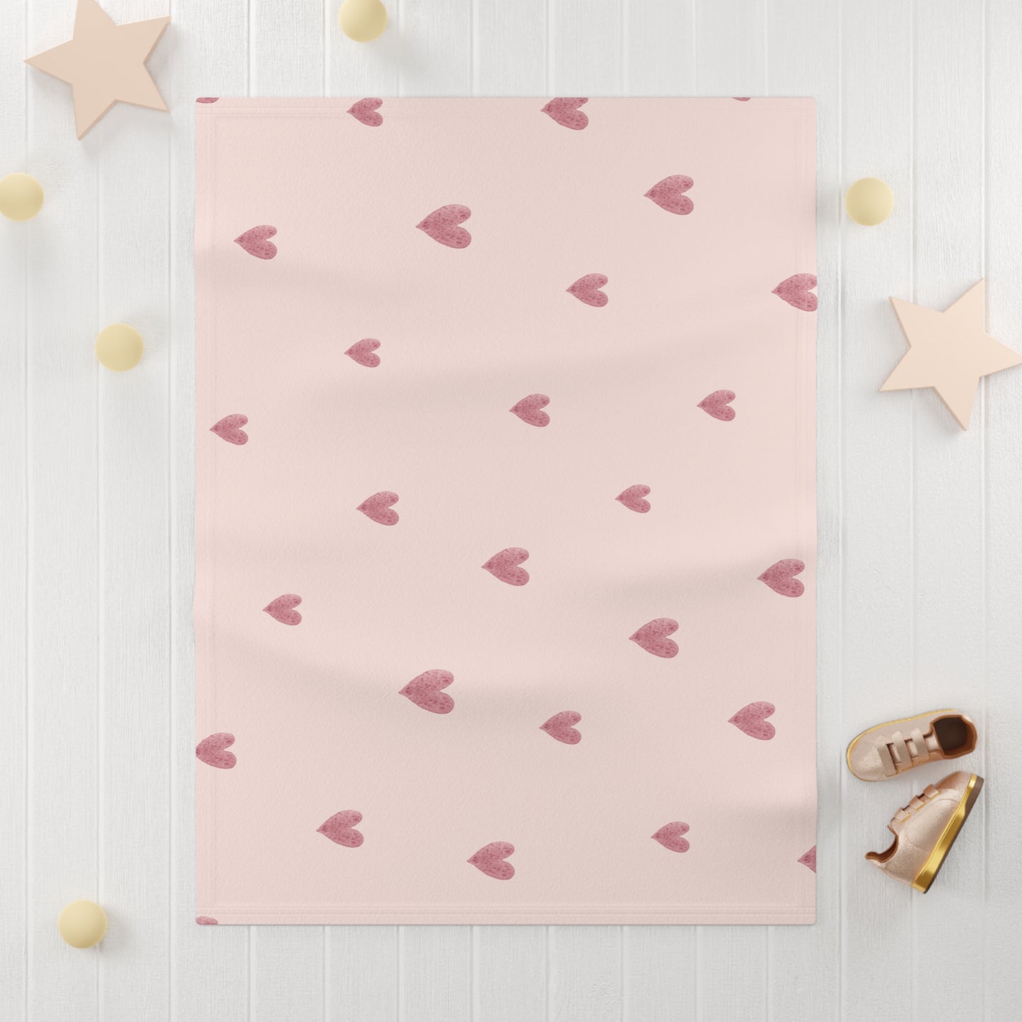 Pink Boho Rainbow Pattern 6 - Soft Fleece Baby Blanket