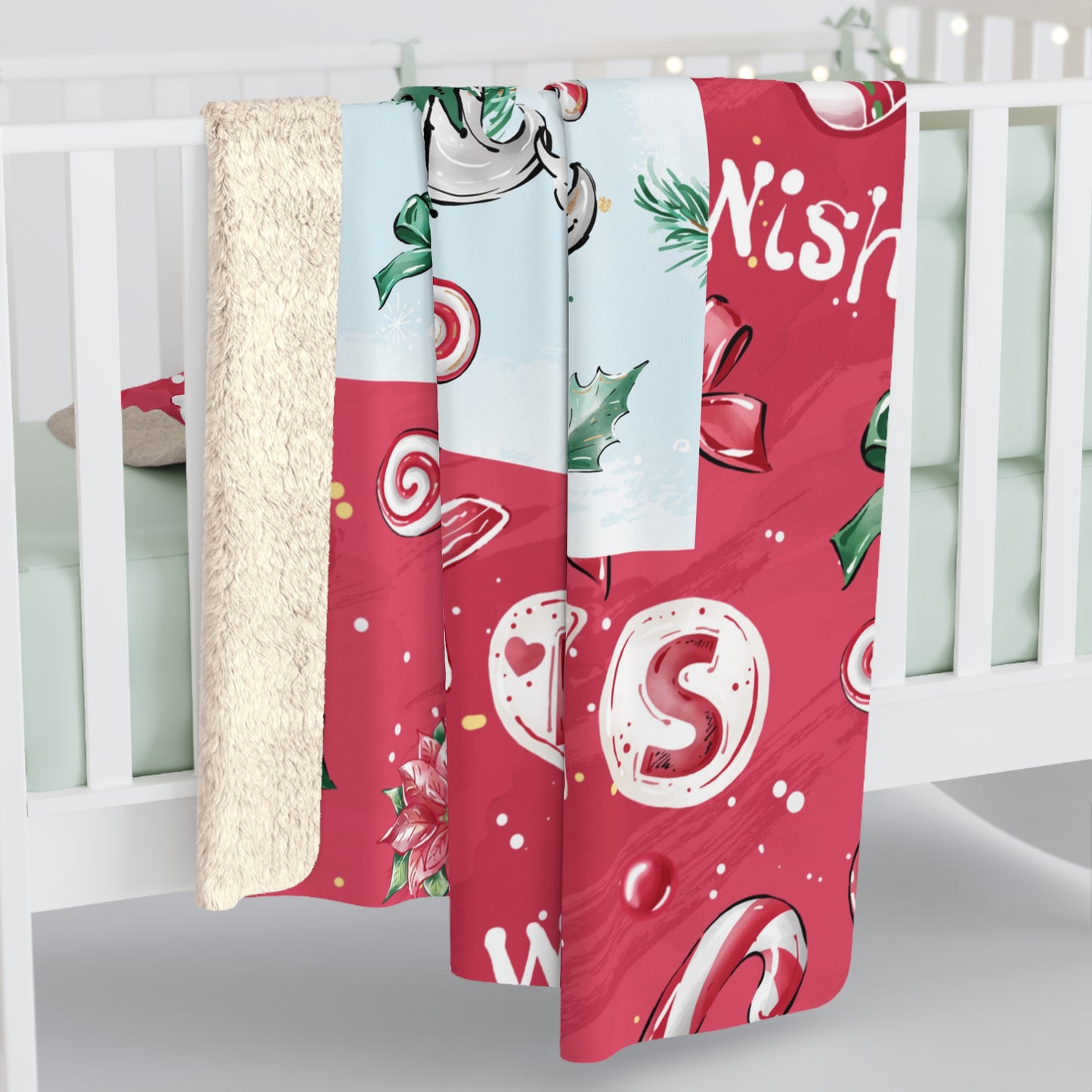 Christmas Gnomes, Hot Chocolate, Trees - Funny Christmas - Sherpa Fleece Blanket
