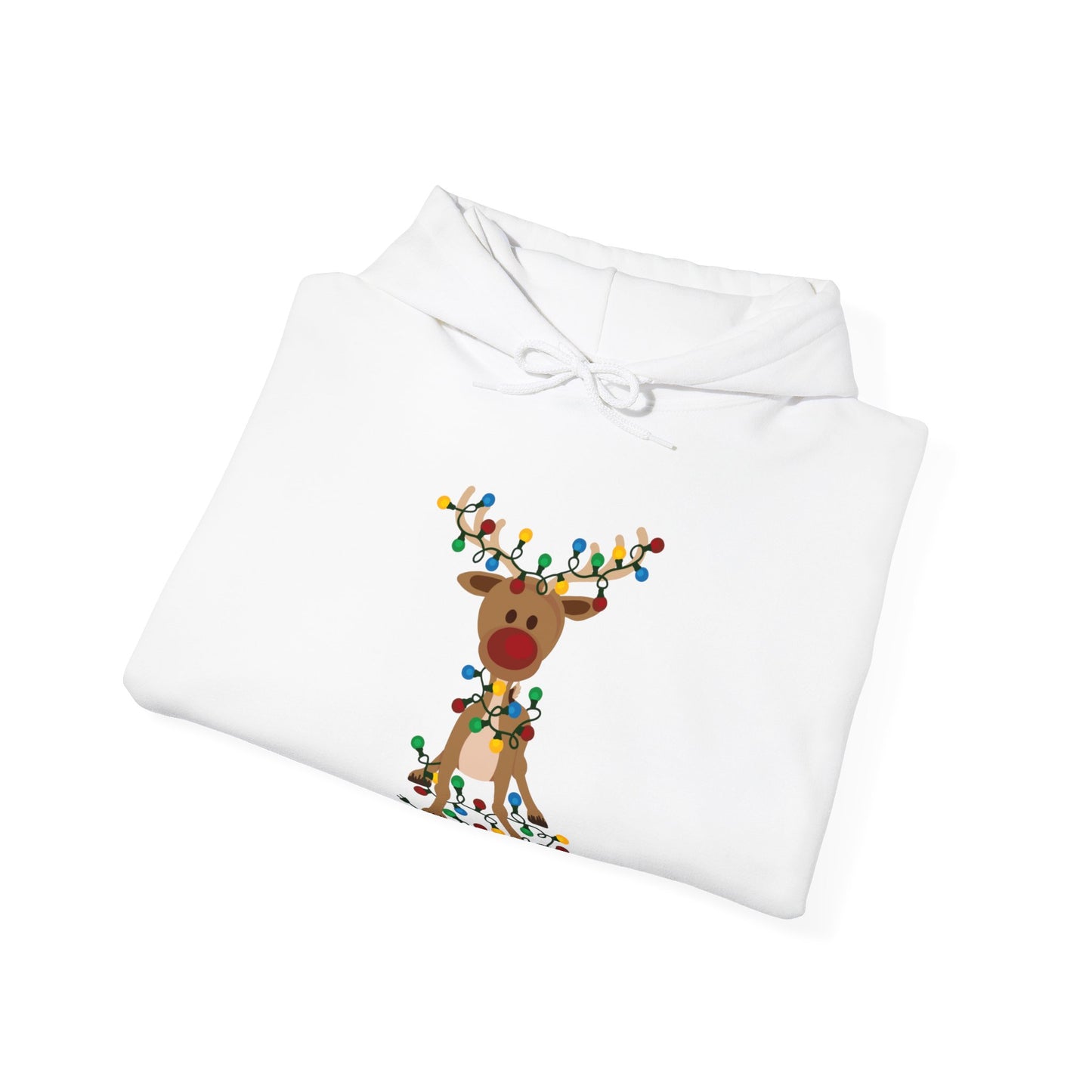 Reindeer Covered in Christmas Lights - Funny Christmas - Unisex Heavy Blend™ Hooded Sweatshirt