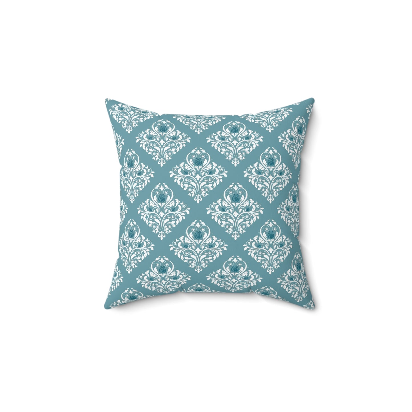 Teal Paris Pattern 10 - Faux Suede Square Pillow