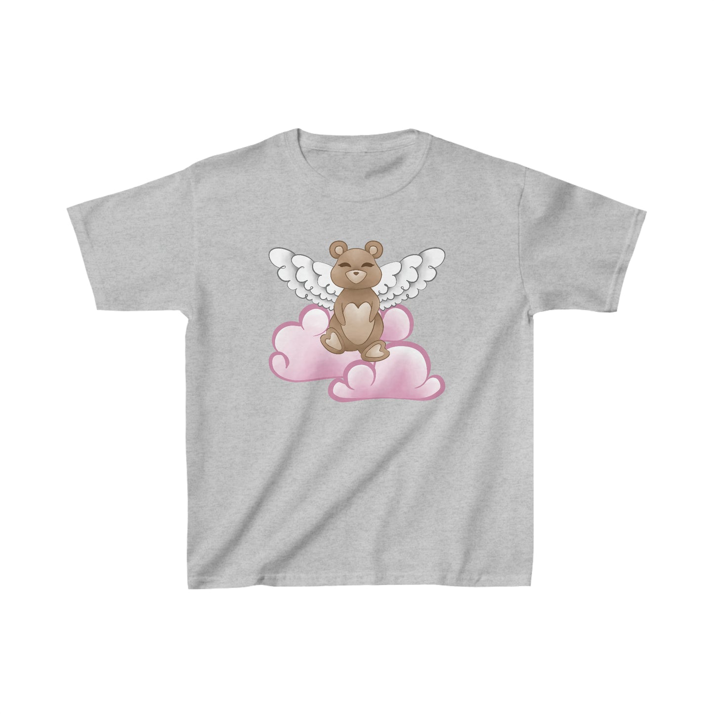 Valentine's Bear with Wings - Kids Heavy Cotton Tee