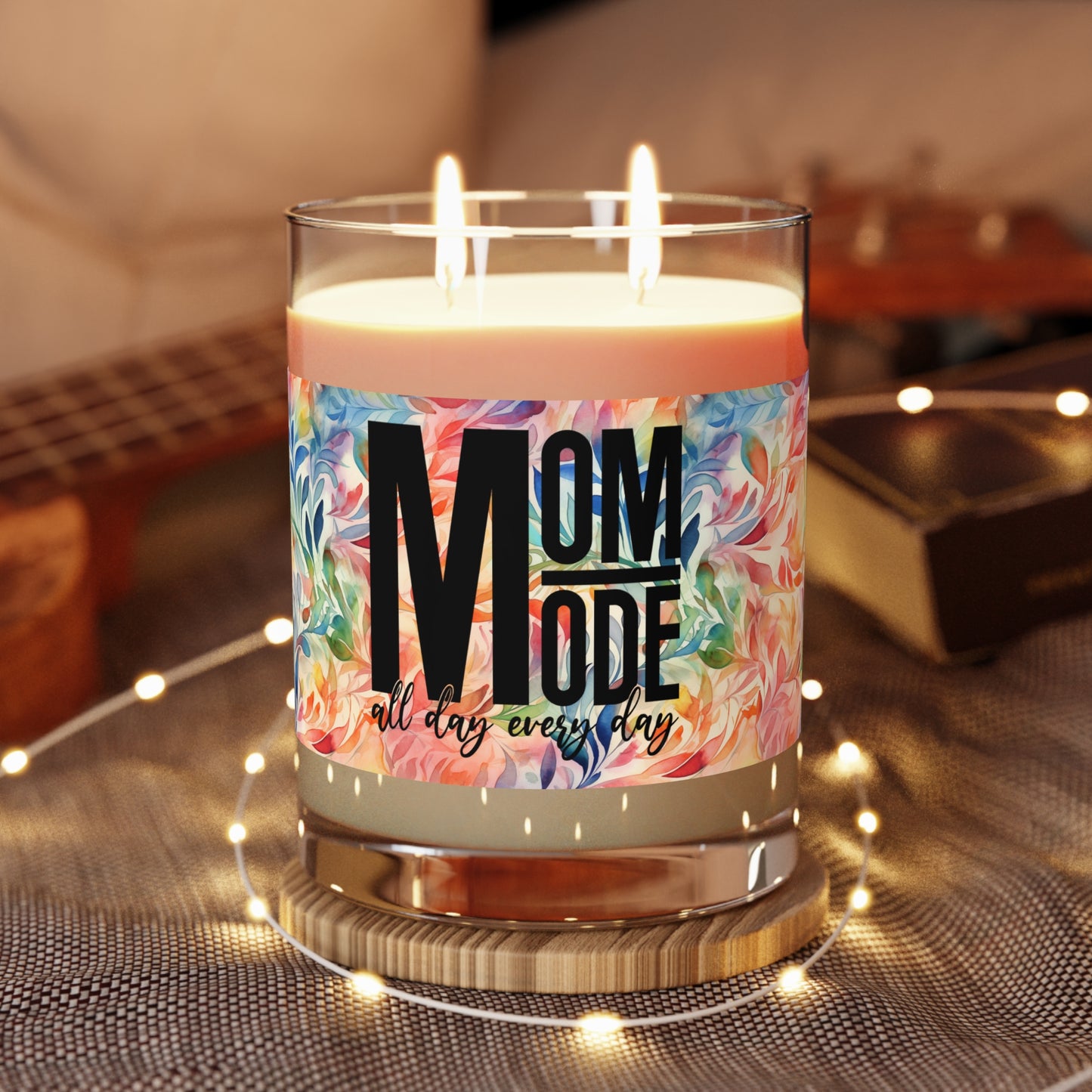 Mom Mode - All Day Everyday - Watercolor Flowers - Scented Candle - 11oz