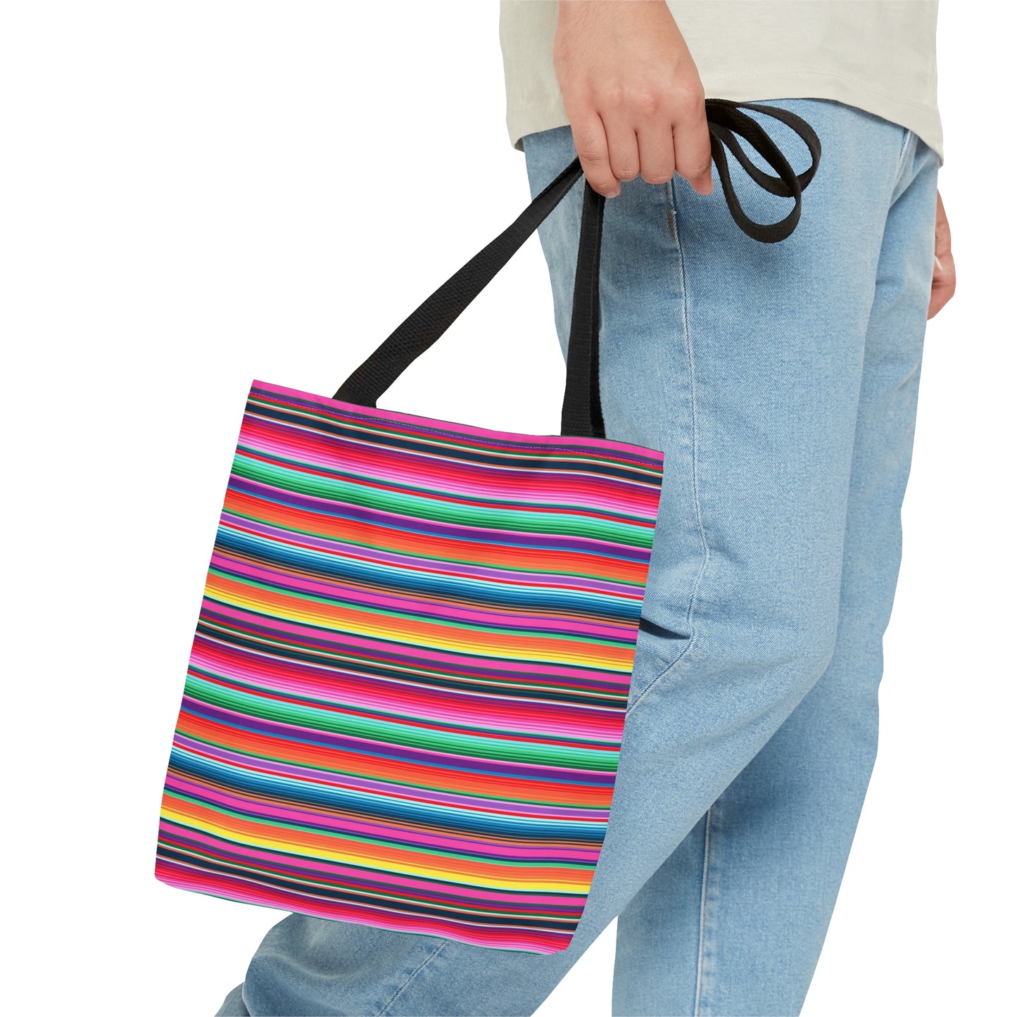 Multicolor Striped 7 - Practical, high-quality Tote Bag
