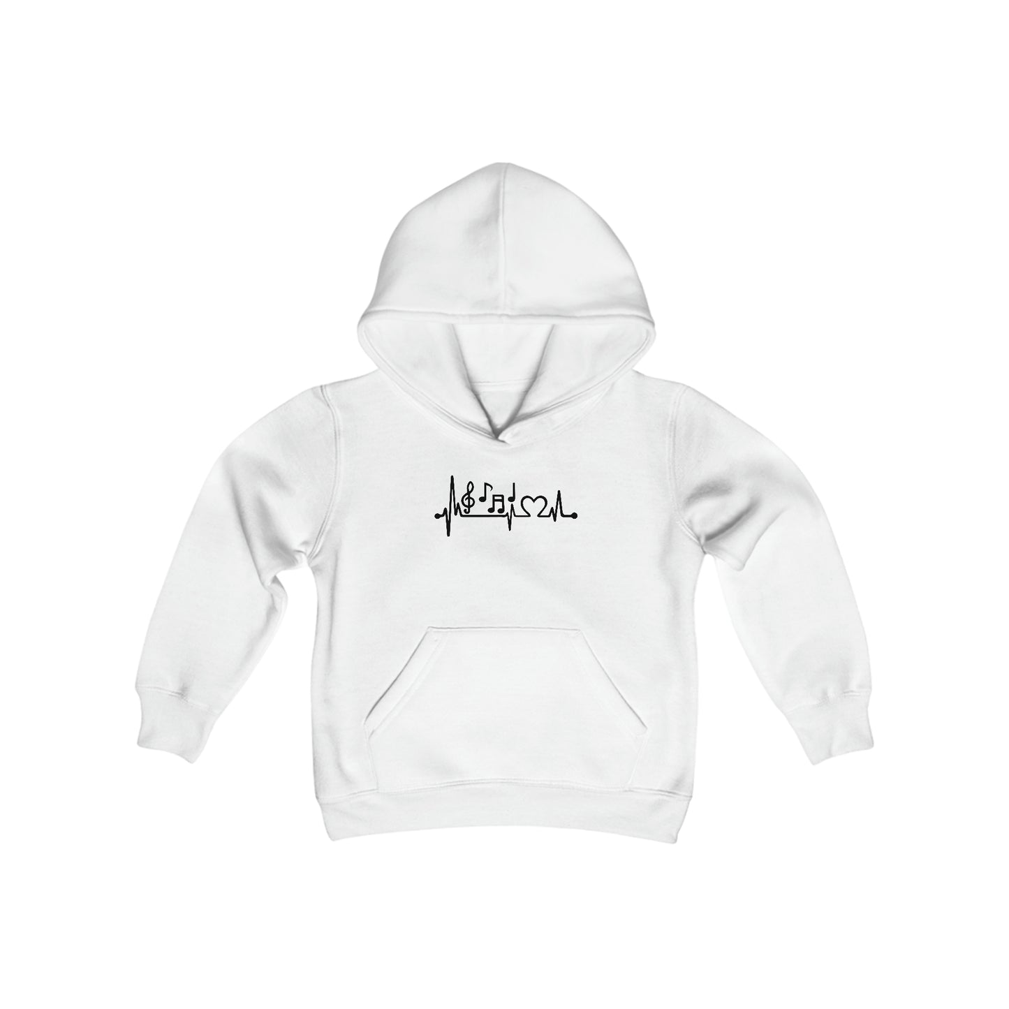 Music Heartbeat - Music Lovers - Music feeds your soul - Inspire - Youth Heavy Blend Hooded Sweatshirt