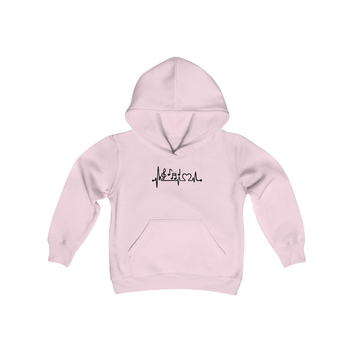 Music Heartbeat - Music Lovers - Music feeds your soul - Inspire - Youth Heavy Blend Hooded Sweatshirt
