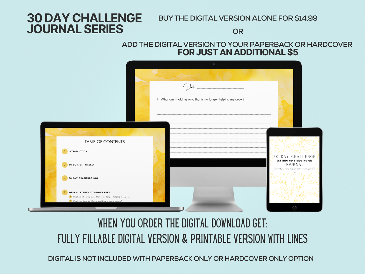 30 Days of Letting Go & Moving On - Single Journal + Digital Bundle