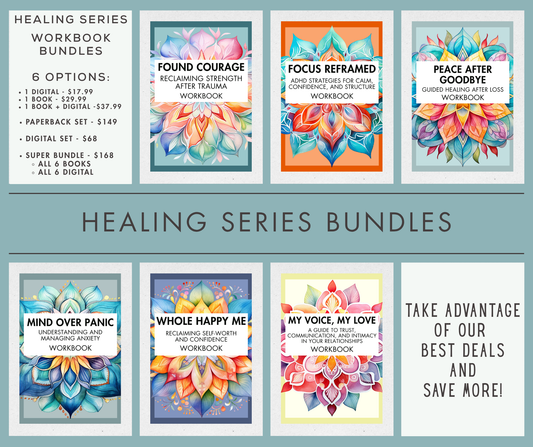 Healing & Growth Workbook Series - Super Bundle - Complete Paperback Set - 12 Journals + 12 Digital Downloads