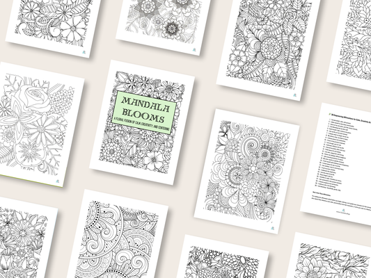 Mandala Blooms - Mini 1 - A Floral Fusion of Calm, Creativity, and Centering - Digital Download