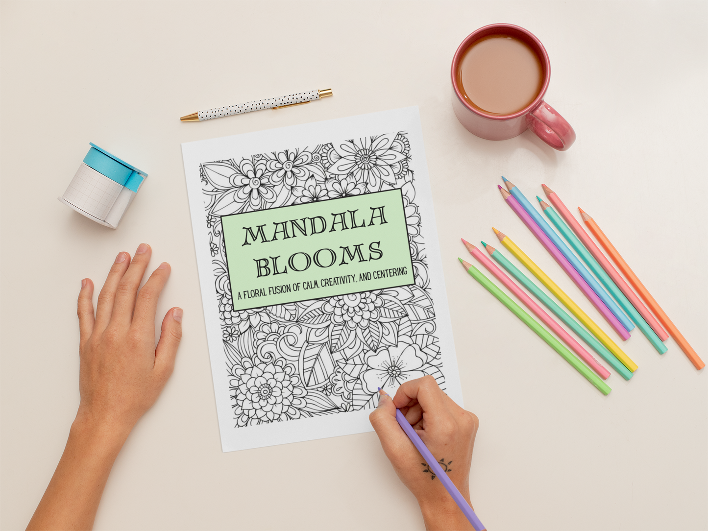 Mandala Blooms - A Floral Fusion of Calm, Creativity, and Centering - Digital Download